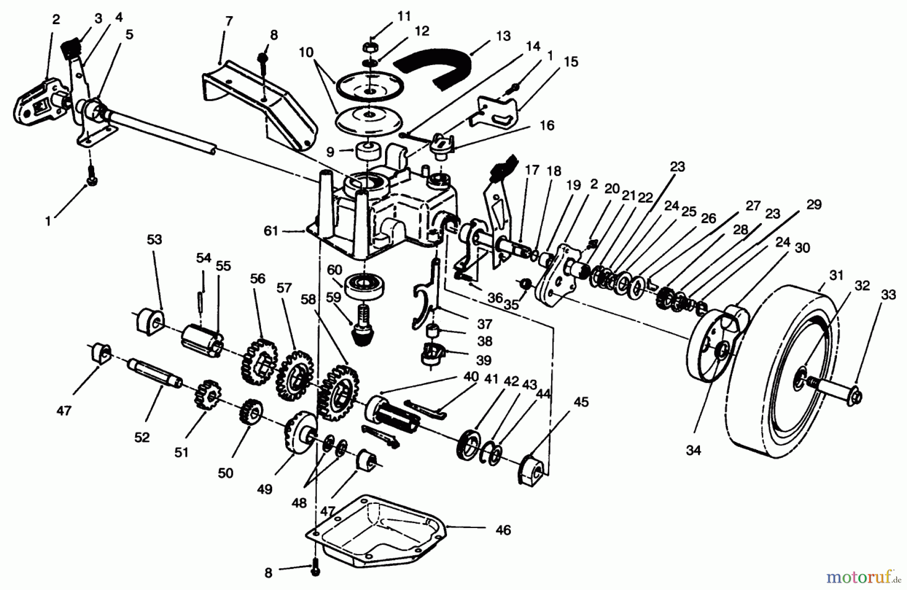 Toro Neu Mowers, Walk-Behind Seite 2 26630B - Toro Lawnmower, 1993 (3900001-3999999) GEAR CASE ASSEMBLY