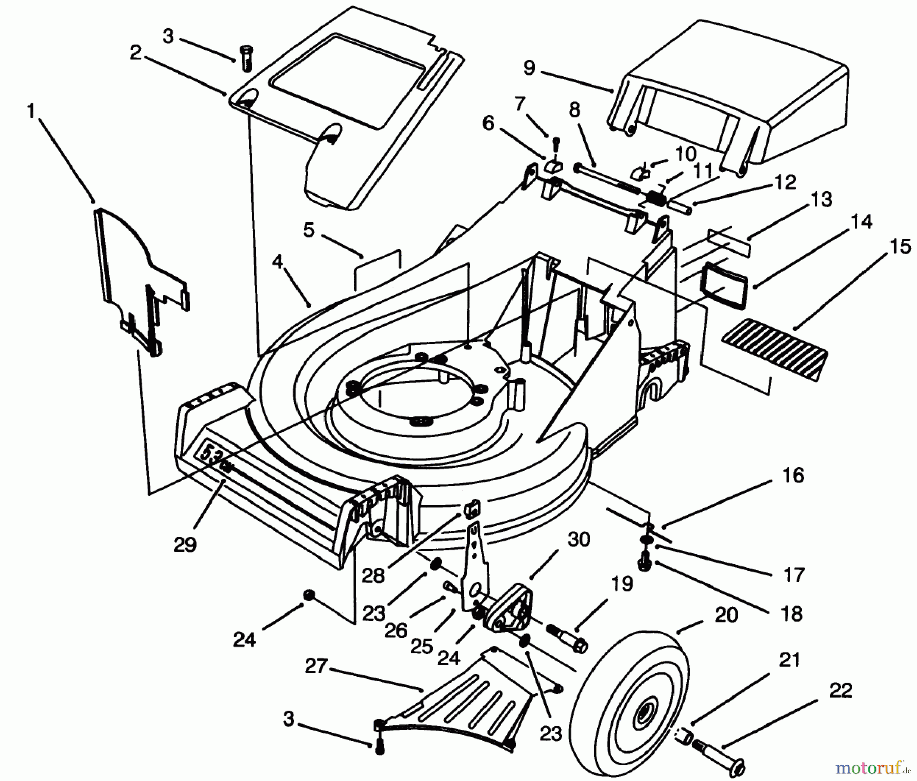 Toro Neu Mowers, Walk-Behind Seite 2 26630BG - Toro Lawnmower, 1993 (3900001-3999999) HOUSING ASSEMBLY