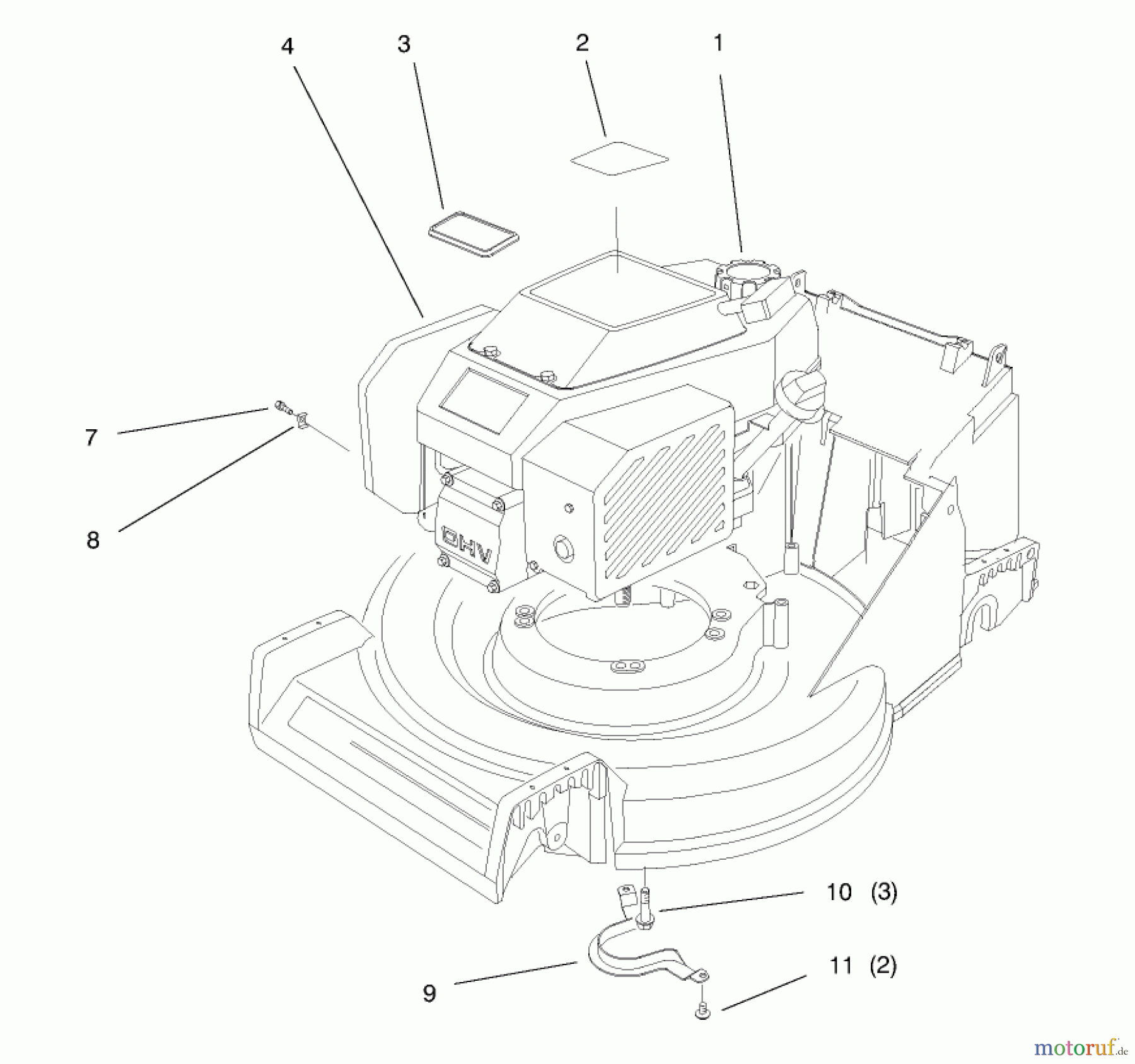 Toro Neu Mowers, Walk-Behind Seite 2 26633 - Toro Lawnmower, 1997 (7900001-7999999) GTS 150 ENGINE ASSEMBLY
