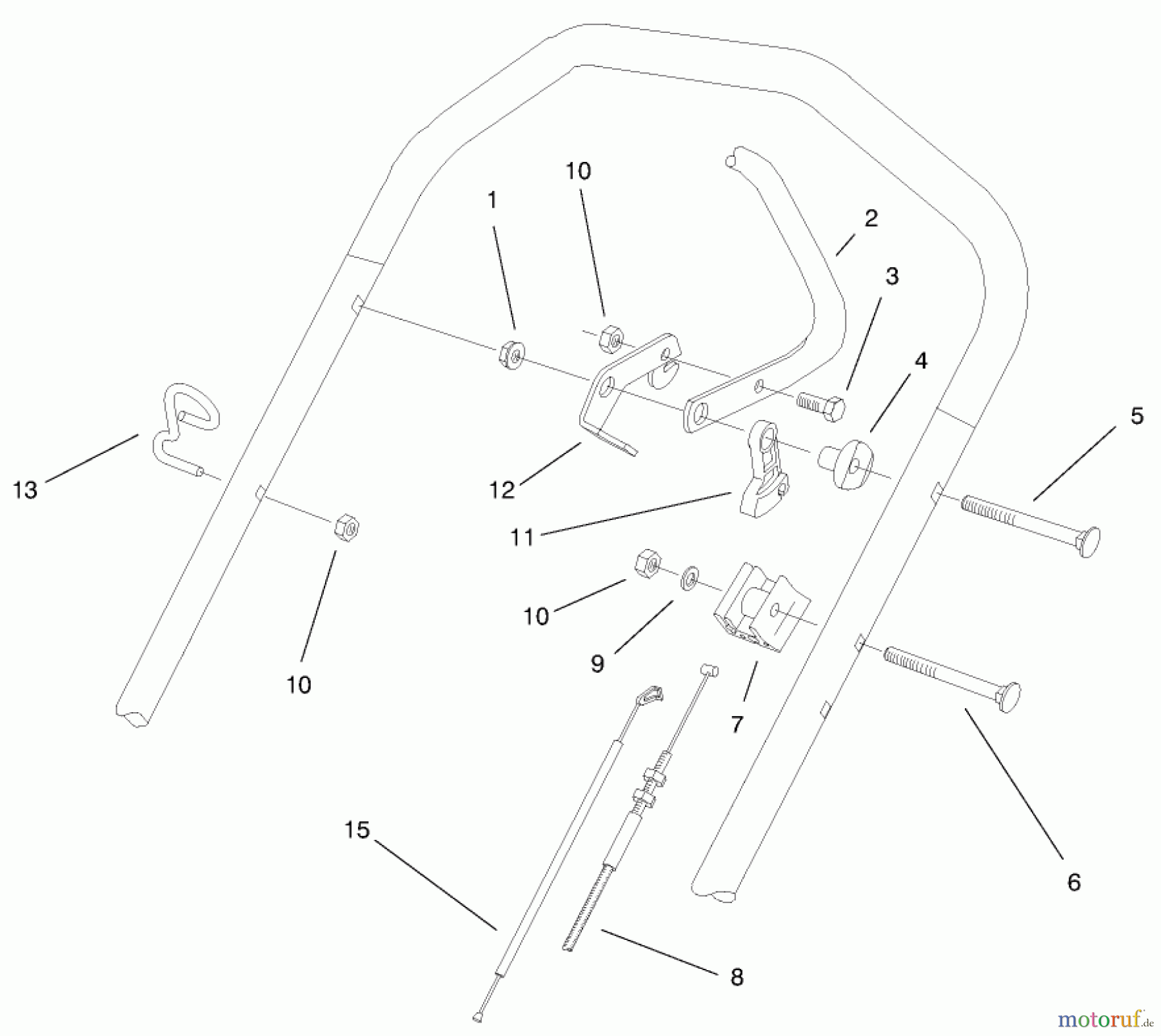 Toro Neu Mowers, Walk-Behind Seite 2 26639 - Toro Lawnmower, 1998 (8900001-8999999) HANDLE CONTROL ASSEMBLY