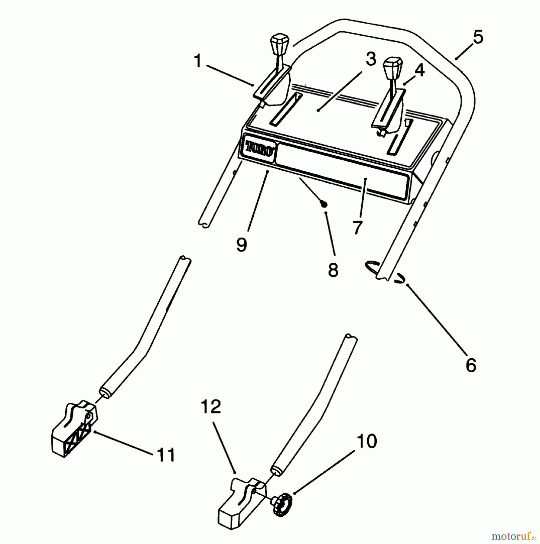  Toro Neu Mowers, Walk-Behind Seite 2 26640B - Toro Lawnmower, 1994 (4900001-4999999) HANDLE ASSEMBLY