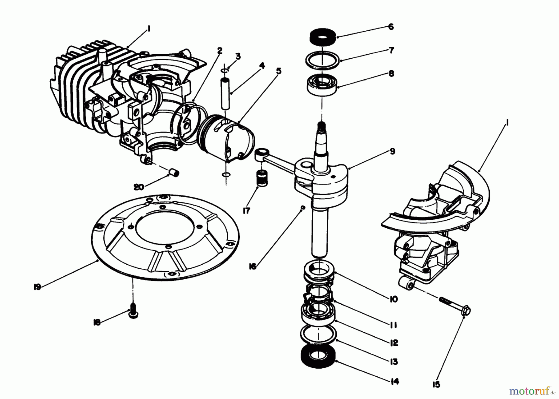 Toro Neu Mowers, Walk-Behind Seite 2 26640BC - Toro Lawnmower, 1995 (5900001-5999999) CRANKSHAFT ASSEMBLY (MODEL NO. 47PR4-6)