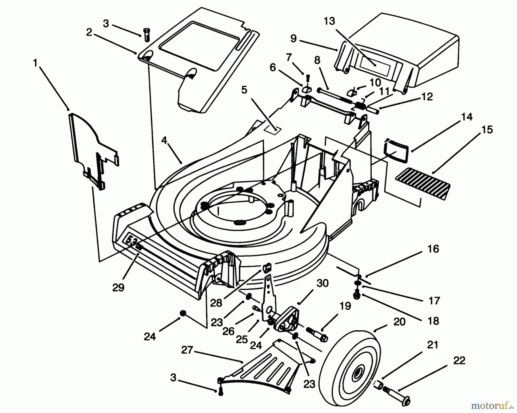 Toro Neu Mowers, Walk-Behind Seite 2 26640BC - Toro Lawnmower, 1995 (5900001-5999999) HOUSING ASSEMBLY