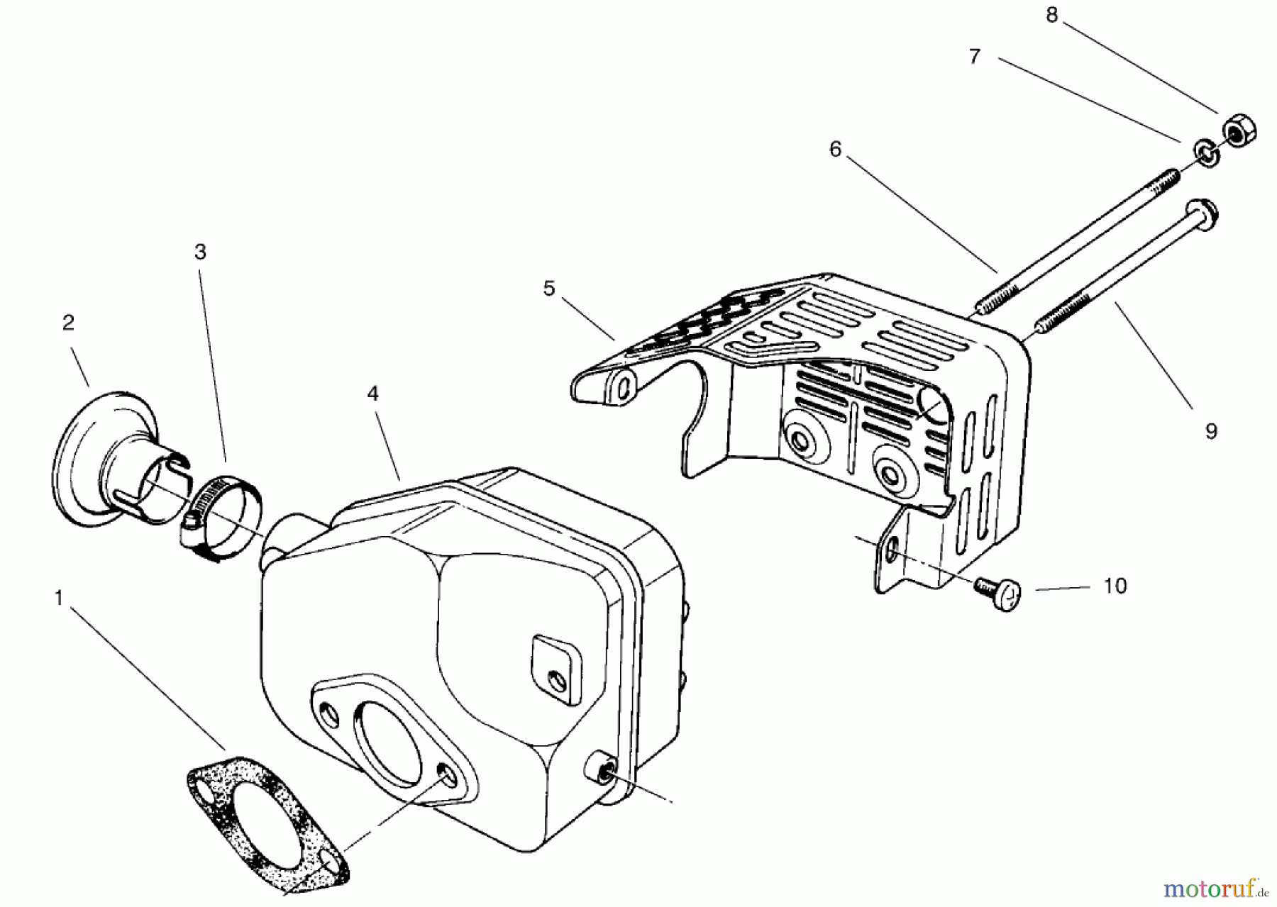 Toro Neu Mowers, Walk-Behind Seite 2 26643 - Toro Lawnmower, 1997 (7900001-7999999) MUFFLER ASSEMBLY
