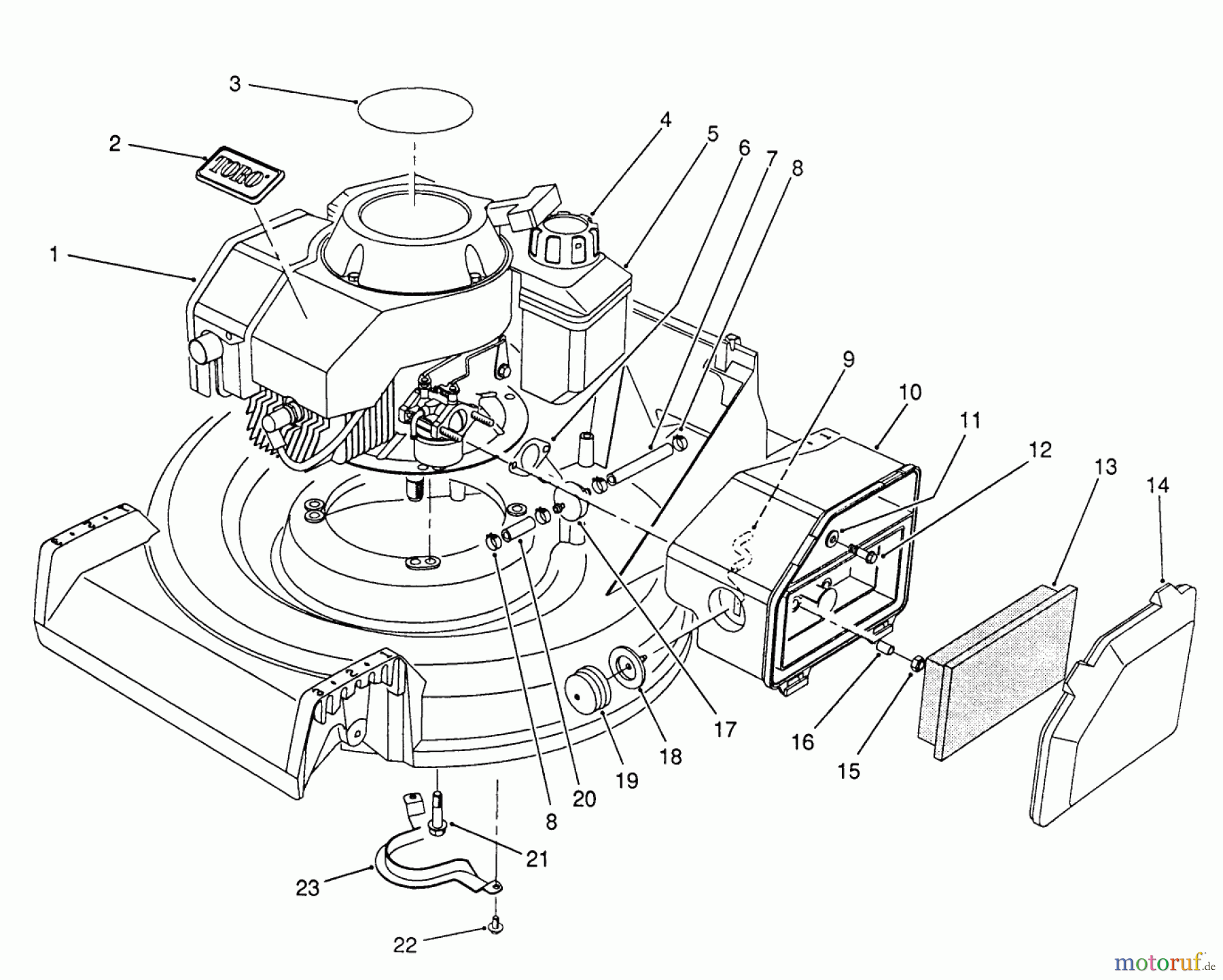 Toro Neu Mowers, Walk-Behind Seite 2 26680WG - Toro Lawnmower, 1990 (0000001-0999999) ENGINE ASSEMBLY