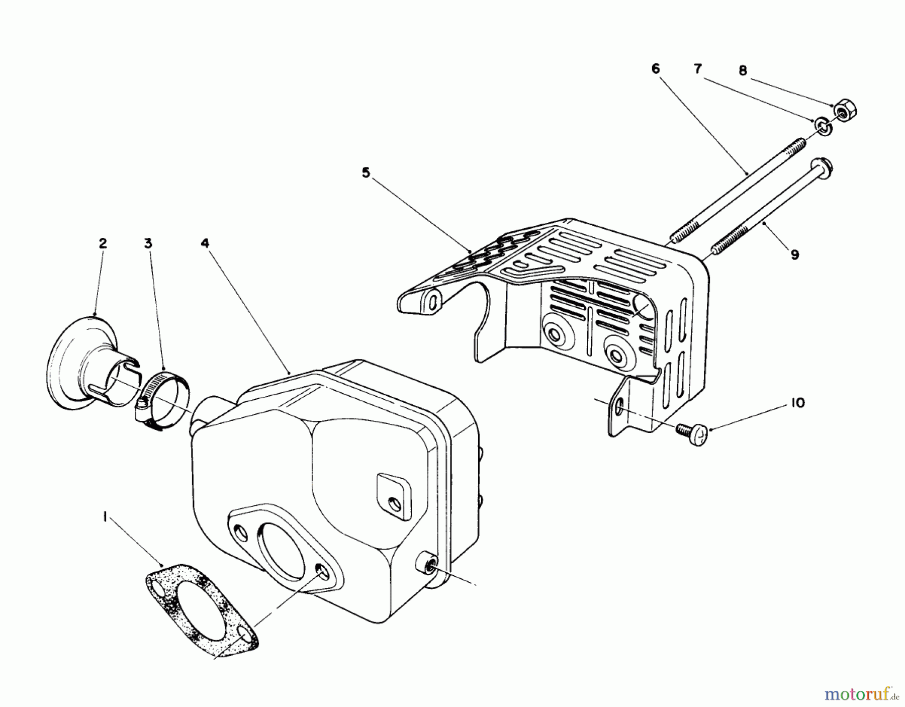 Toro Neu Mowers, Walk-Behind Seite 2 26680WG - Toro Lawnmower, 1990 (0000001-0999999) MUFFLER ASSEMBLY (ENGINE NO. 47PK9)