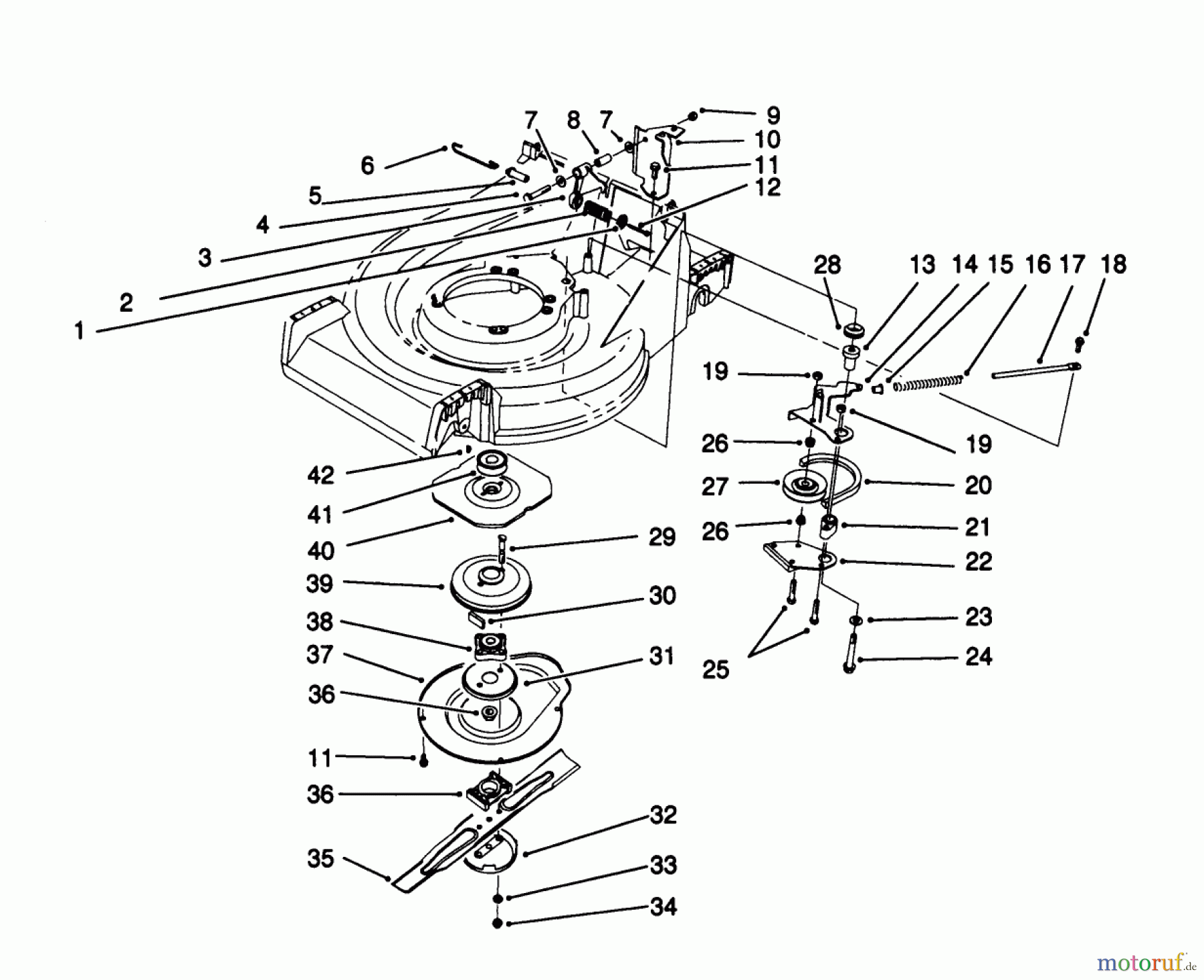  Toro Neu Mowers, Walk-Behind Seite 2 26683 - Toro Rear Bagger Mower, 1992 (2000001-2999999) BLADE BRAKE CLUTCH ASSEMBLY