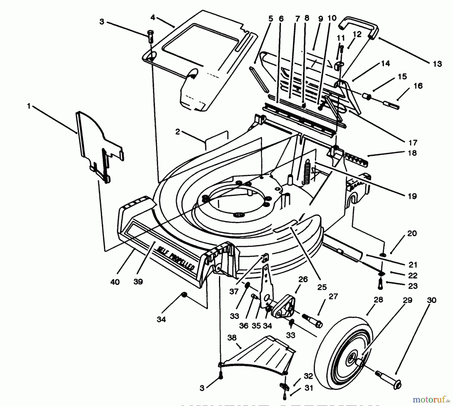 Toro Neu Mowers, Walk-Behind Seite 2 27500 - Toro Lawnmower, 1992 (2000001-2999999) HOUSING ASSEMBLY