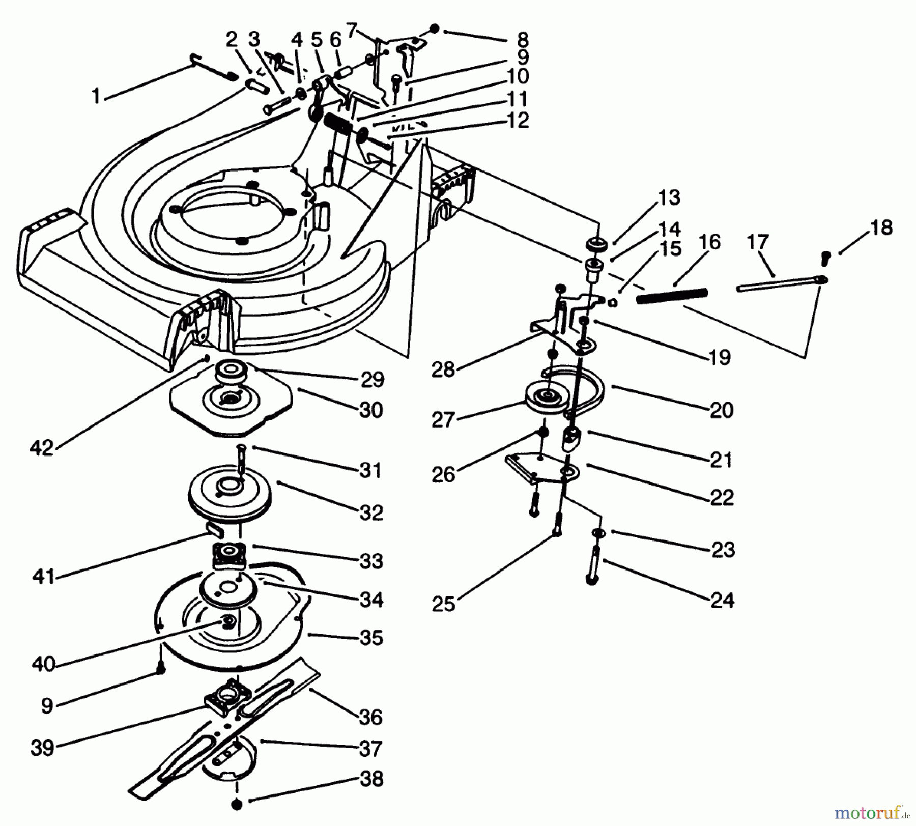  Toro Neu Mowers, Walk-Behind Seite 2 27501 - Toro Lawnmower, 1992 (2000001-2999999) BLADE BRAKE CLUTCH ASSEMBLY