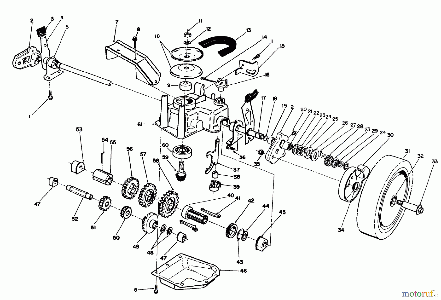 Toro Neu Mowers, Walk-Behind Seite 2 27501 - Toro Lawnmower, 1992 (2000001-2999999) GEAR CASE ASSEMBLY