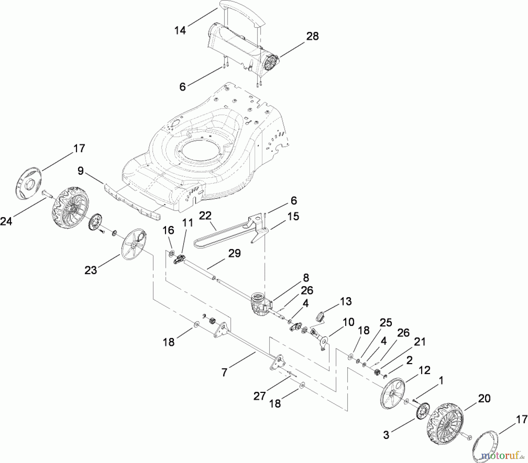 Toro Neu Mowers, Walk-Behind Seite 2 446E (R48) - Toro R48 Recycling Mower, 2008 (SN 280000001-290999999) DRIVE ASSEMBLY