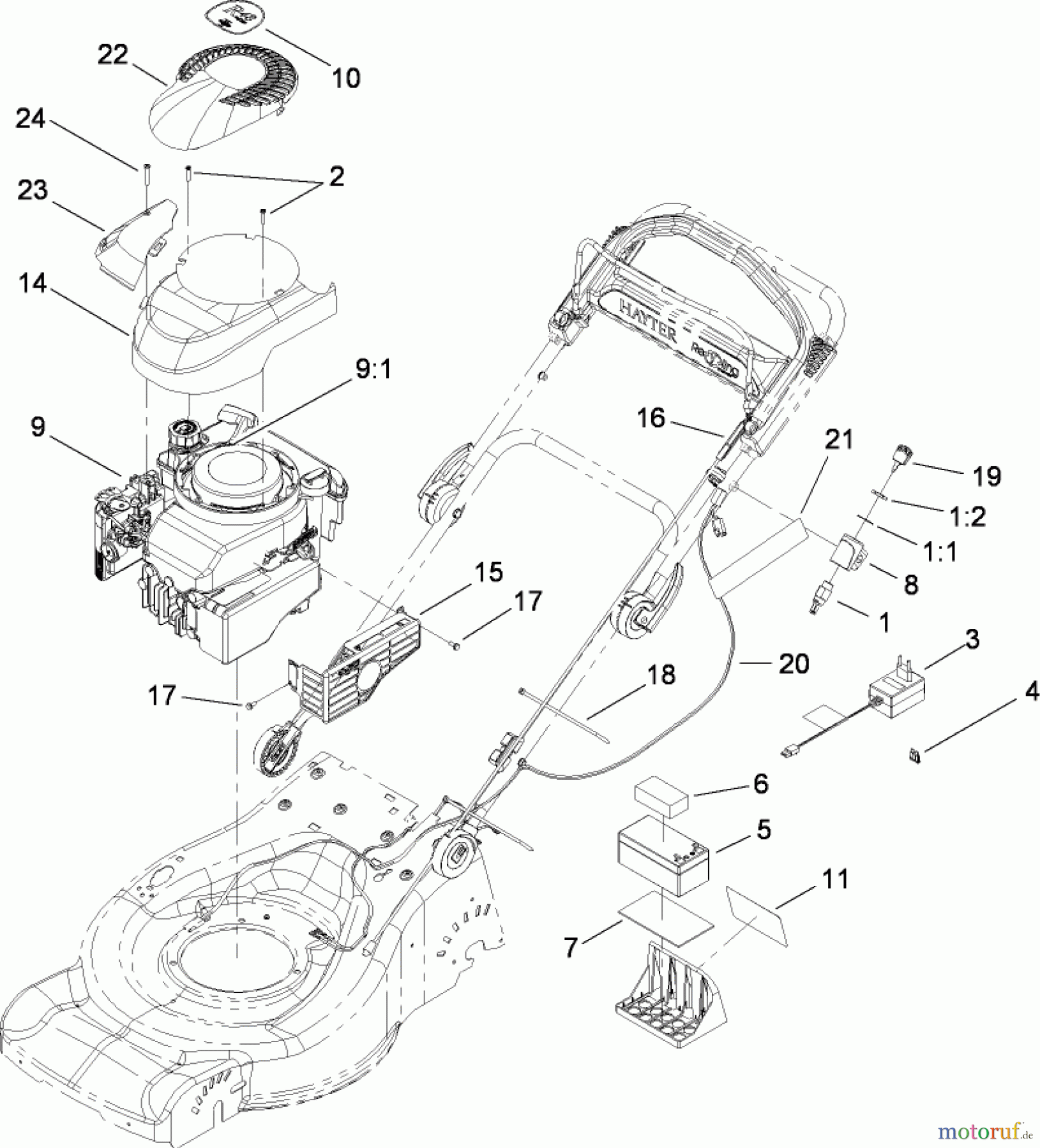 Toro Neu Mowers, Walk-Behind Seite 2 447E (R48) - Toro R48 Recycling Mower, 2008 (SN 280000001-290999999) ENGINE ASSEMBLY