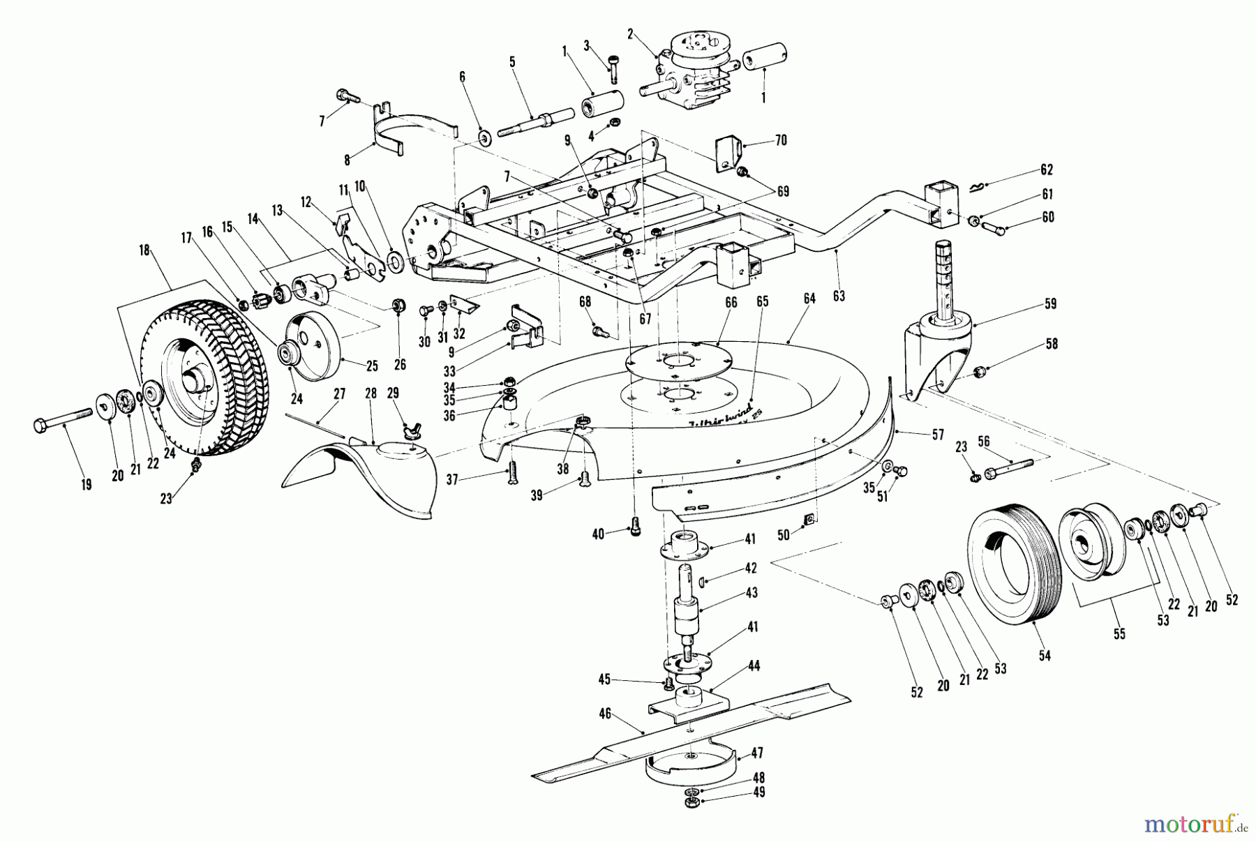 Toro Neu Mowers, Wide-Area Walk-Behind 23301 - Toro Lawnmower, 1967 (7000001-7999999) 25