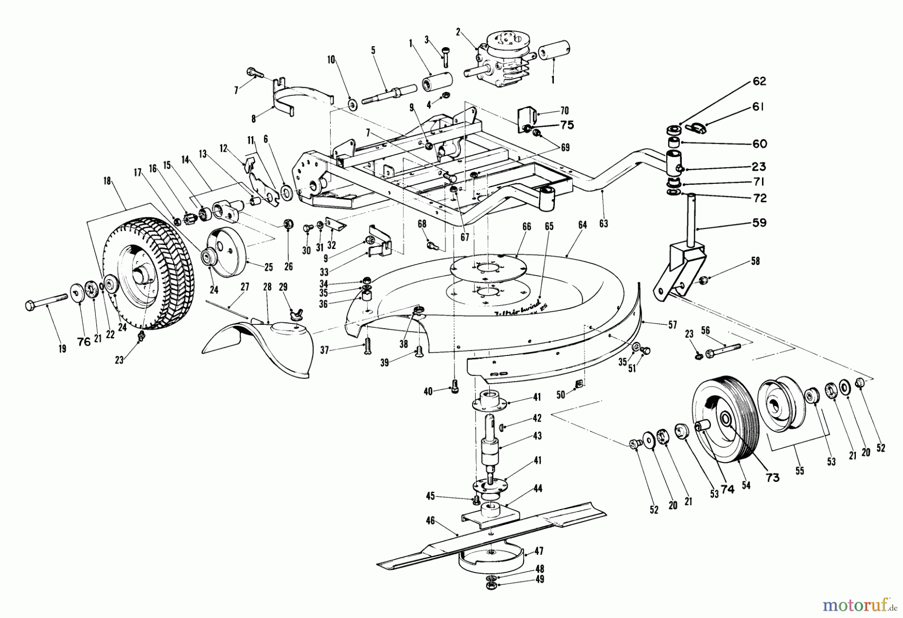Toro Neu Mowers, Wide-Area Walk-Behind 23301 - Toro Lawnmower, 1972 (2000001-2999999) 25
