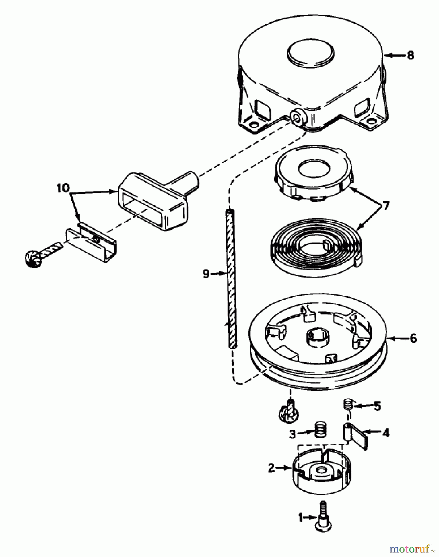 Toro Neu Mowers, Wide-Area Walk-Behind 23301 - Toro Lawnmower, 1970 (0000001-0999999) REWIND STARTER NO. 590420 PARTS LIST