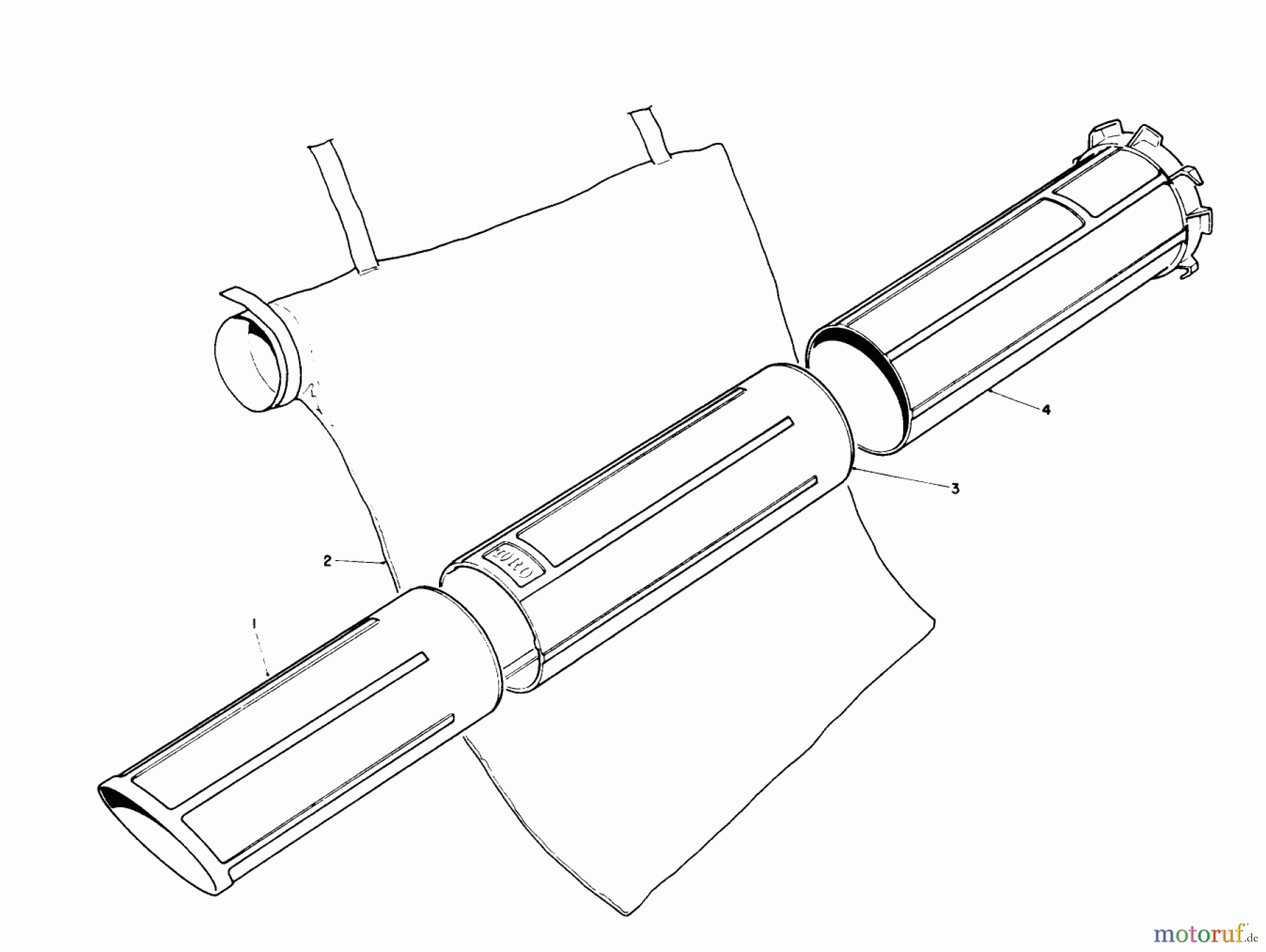 Toro Neu Blowers/Vacuums/Chippers/Shredders 51575 (850) - Toro 850 Super Blower, 1992 (2000001-2999999) VACUUM TUBES AND BAGGING KIT MODEL NO. 51533