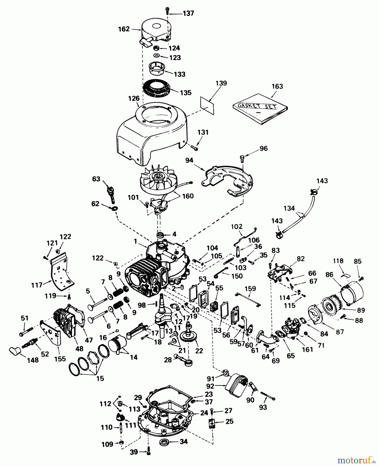 Toro Neu Mowers, Wide-Area Walk-Behind 23267 - Toro Lawnmower, 1978 (8000001-8999999) ENGINE TECUMSEH MODEL NO. V60-70287J