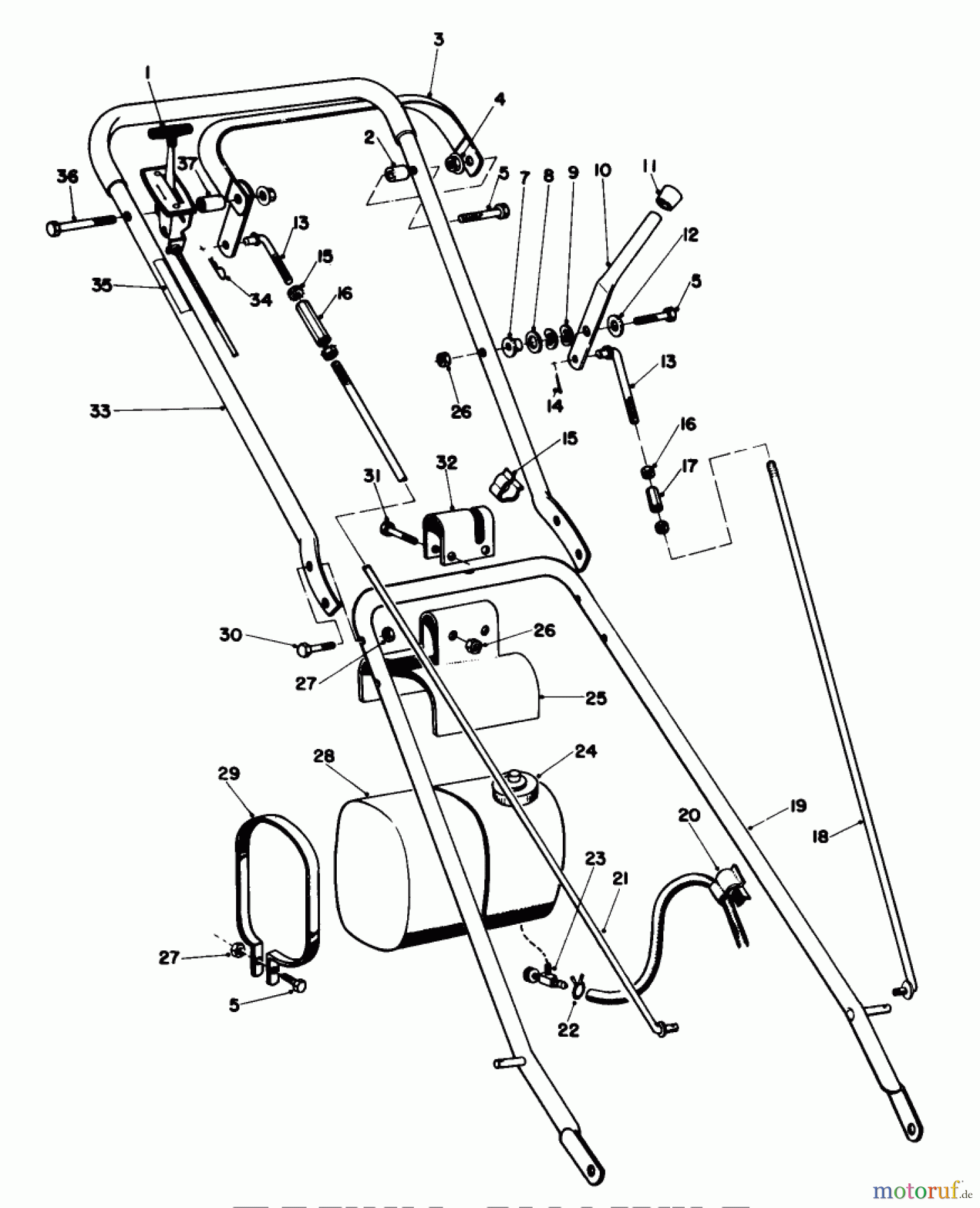 Toro Neu Mowers, Wide-Area Walk-Behind 23267 - Toro Lawnmower, 1978 (8000001-8999999) HANDLE ASSEMBLY