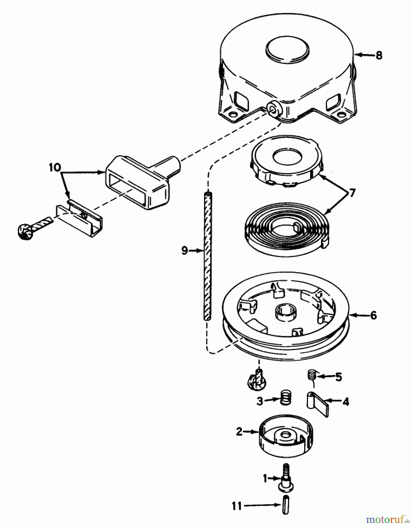 Toro Neu Mowers, Wide-Area Walk-Behind 23267 - Toro Lawnmower, 1978 (8000001-8999999) REWIND STARTER NO. 590420