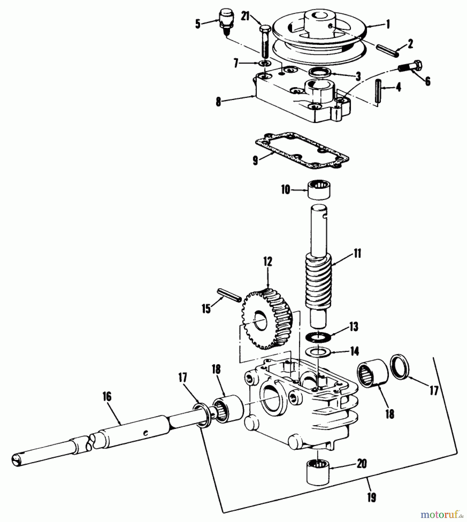 Toro Neu Mowers, Wide-Area Walk-Behind 23267 - Toro Lawnmower, 1980 (0000001-0999999) GEAR CASE ASSEMBLY