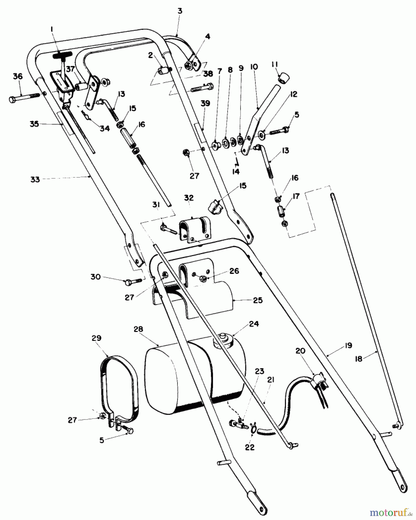 Toro Neu Mowers, Wide-Area Walk-Behind 23267 - Toro Lawnmower, 1984 (4000001-4999999) HANDLE ASSEMBLY