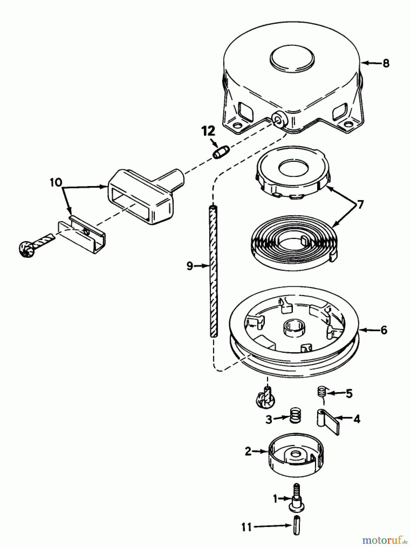  Toro Neu Mowers, Wide-Area Walk-Behind 23267 - Toro Lawnmower, 1985 (5000001-5999999) REWIND STARTER NO. 590420A