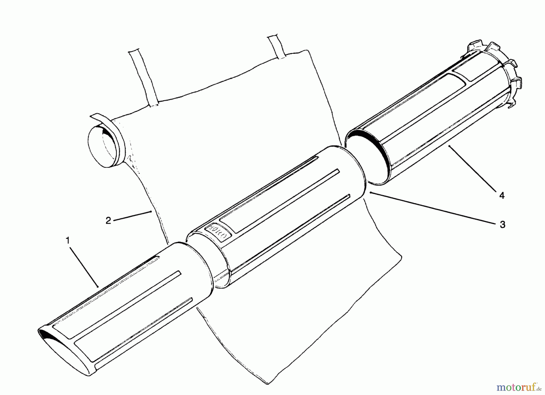 Toro Neu Blowers/Vacuums/Chippers/Shredders 51576 - Toro Super Blower Vac, 1993 (39000001-39999999) VACUUM TUBES AND BAGGING KIT MODEL NO. 51533