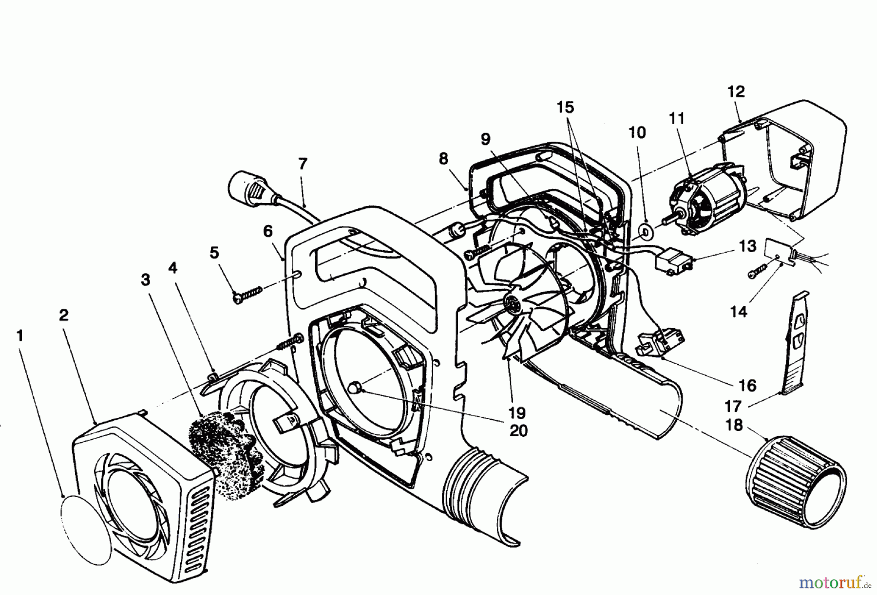 Toro Neu Blowers/Vacuums/Chippers/Shredders 51576 - Toro Super Blower Vac, 1994 (49000001-49999999) BLOWER ASSEMBLY