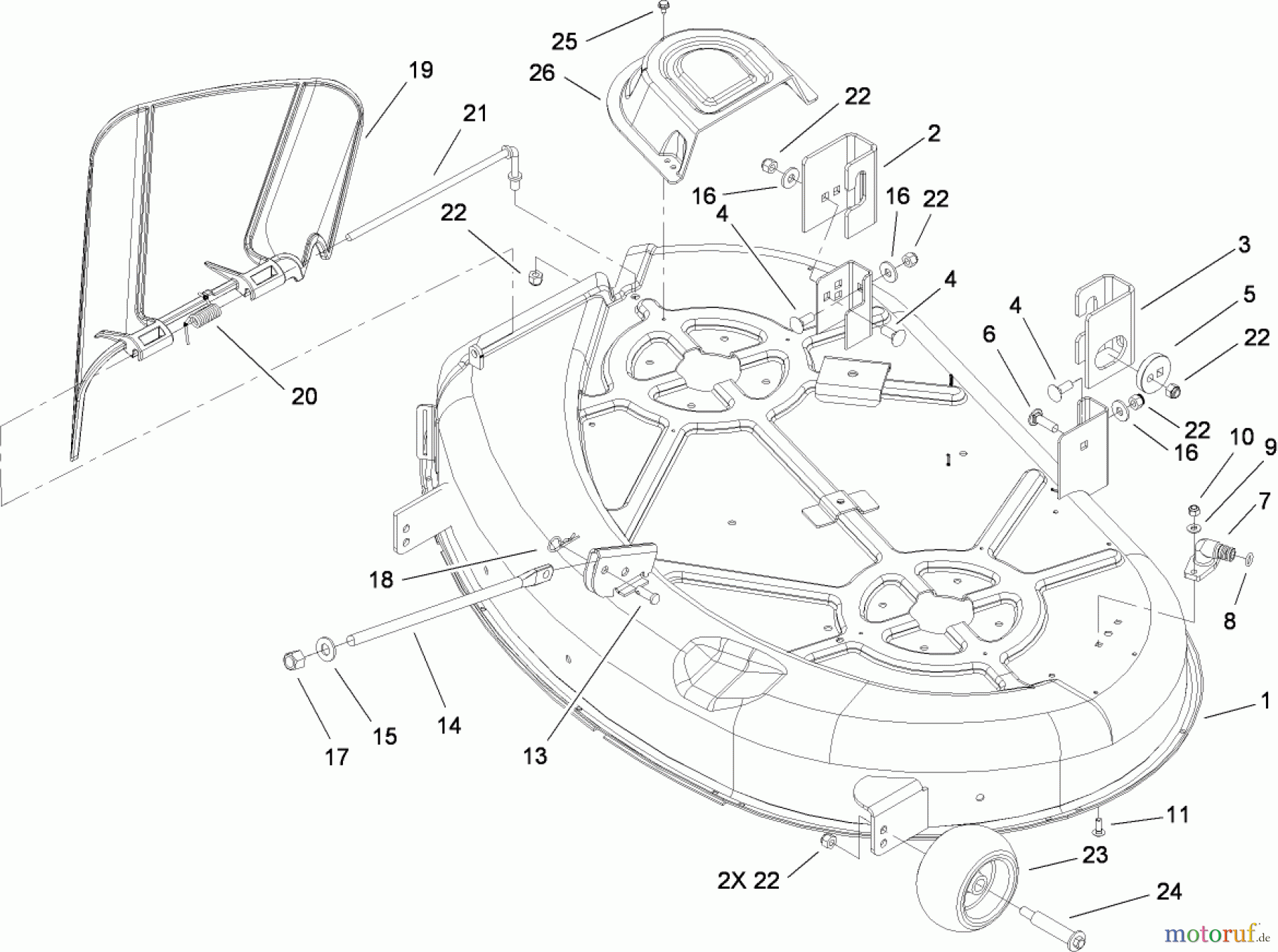Toro Neu Mowers, Zero-Turn 136E (RZT420H) - Toro RZT420H Riding Mower, 2008 (280000001-280999999) 42 INCH DECK ASSEMBLY