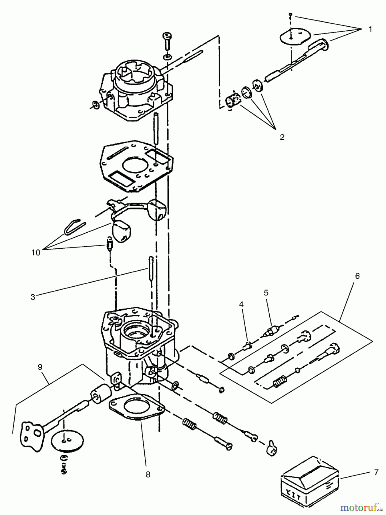 Toro Neu Mowers, Zero-Turn 74021 (616-Z) - Toro 616-Z Tractor, 1993 (39000001-39999999) CARBURETOR COMPONENTS ASSEMBLY