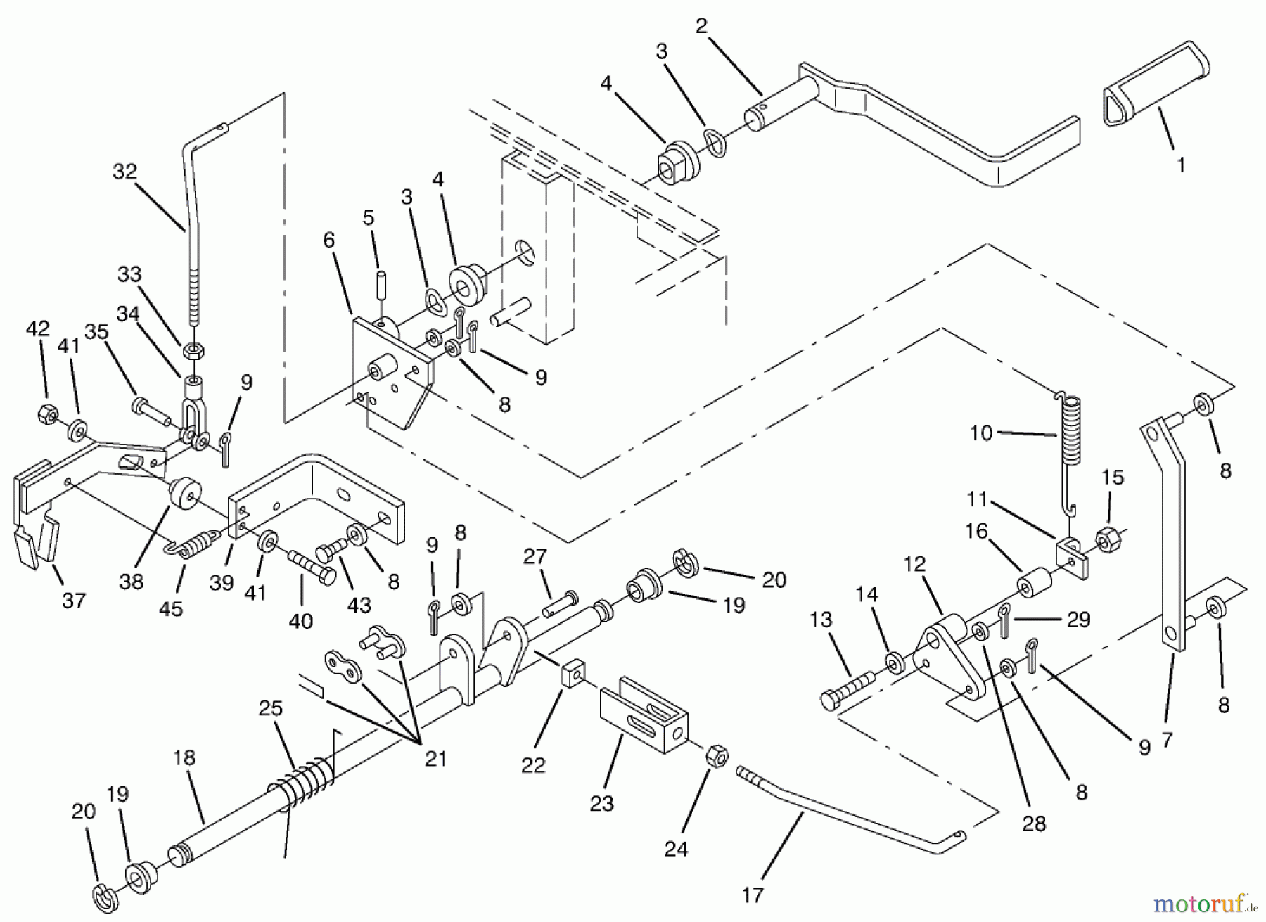 Toro Neu Mowers, Zero-Turn 74101 (620-Z) - Toro 620-Z Tractor, 1993 (390001-399999) PARKING BRAKE ASSEMBLY