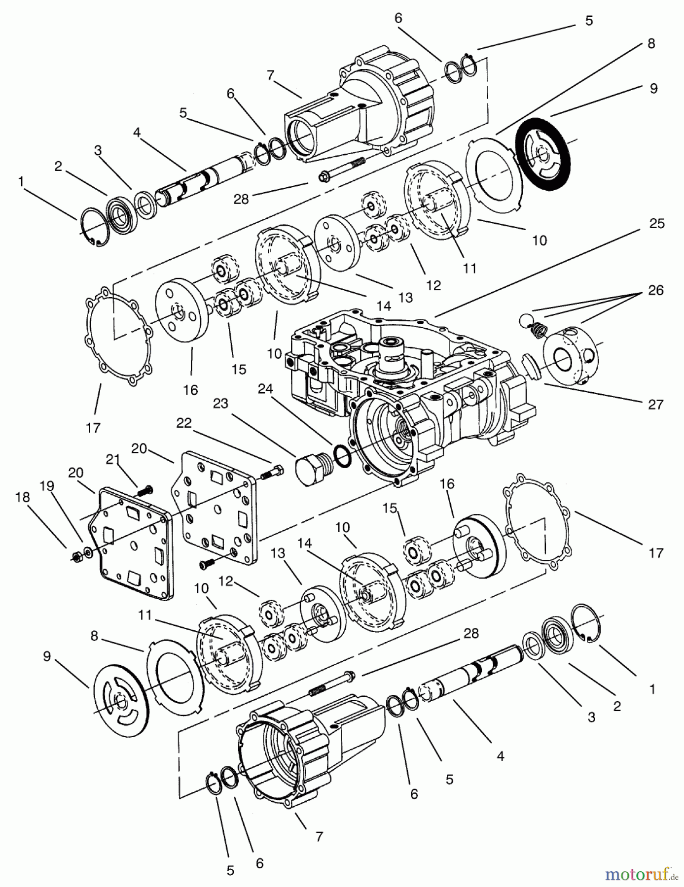 Toro Neu Mowers, Zero-Turn 74101 (620-Z) - Toro 620-Z Tractor, 1993 (390001-399999) TRANSMISSION ASSEMBLY EATON MODEL 781-016 #2