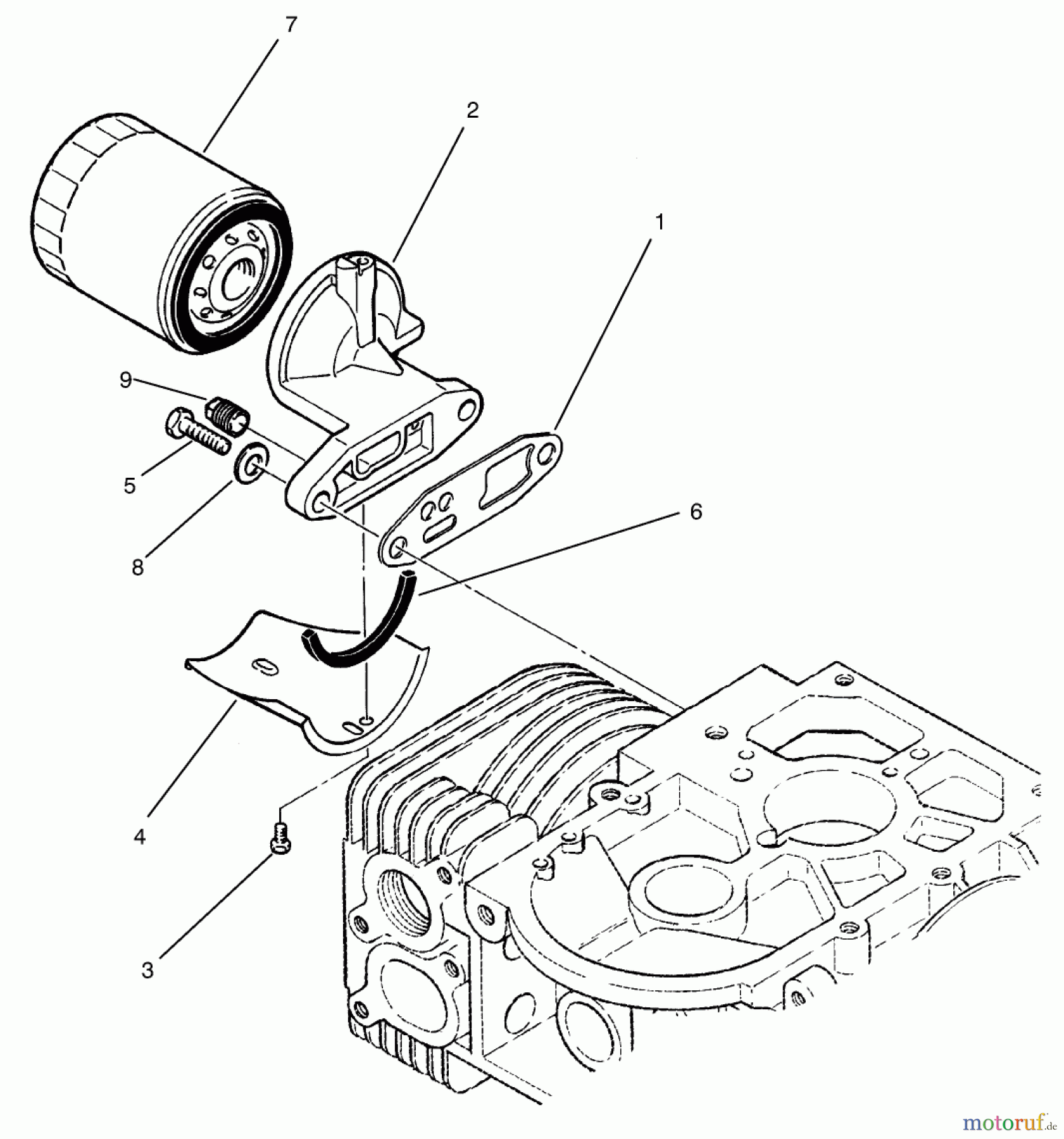  Toro Neu Mowers, Zero-Turn 74101 (620-Z) - Toro 620-Z Tractor, 1995 (590001-599999) OIL FILTER ASSEMBLY