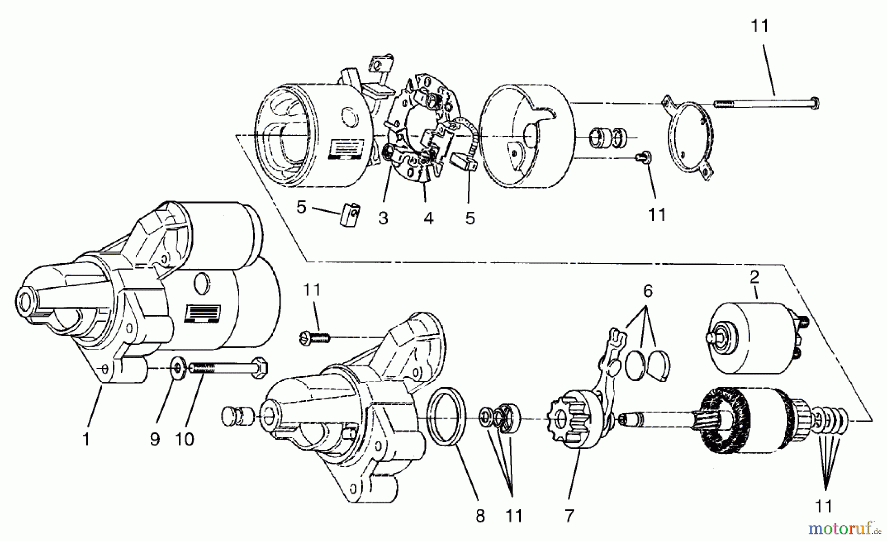  Toro Neu Mowers, Zero-Turn 74021 (616-Z) - Toro 616-Z Tractor, 1995 (590001-599999) STARTER ASSEMBLY