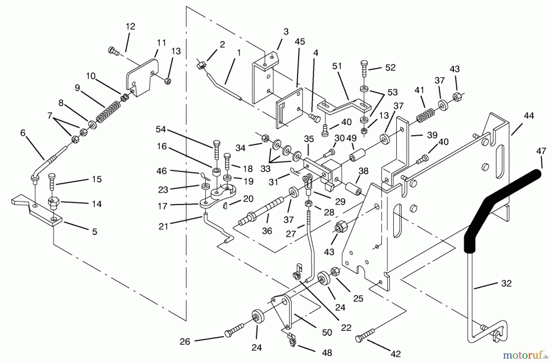 Toro Neu Mowers, Zero-Turn 74021 (616-Z) - Toro 616-Z Tractor, 1995 (590001-599999) TRANSMISSION CONTROLS ASSEMBLY