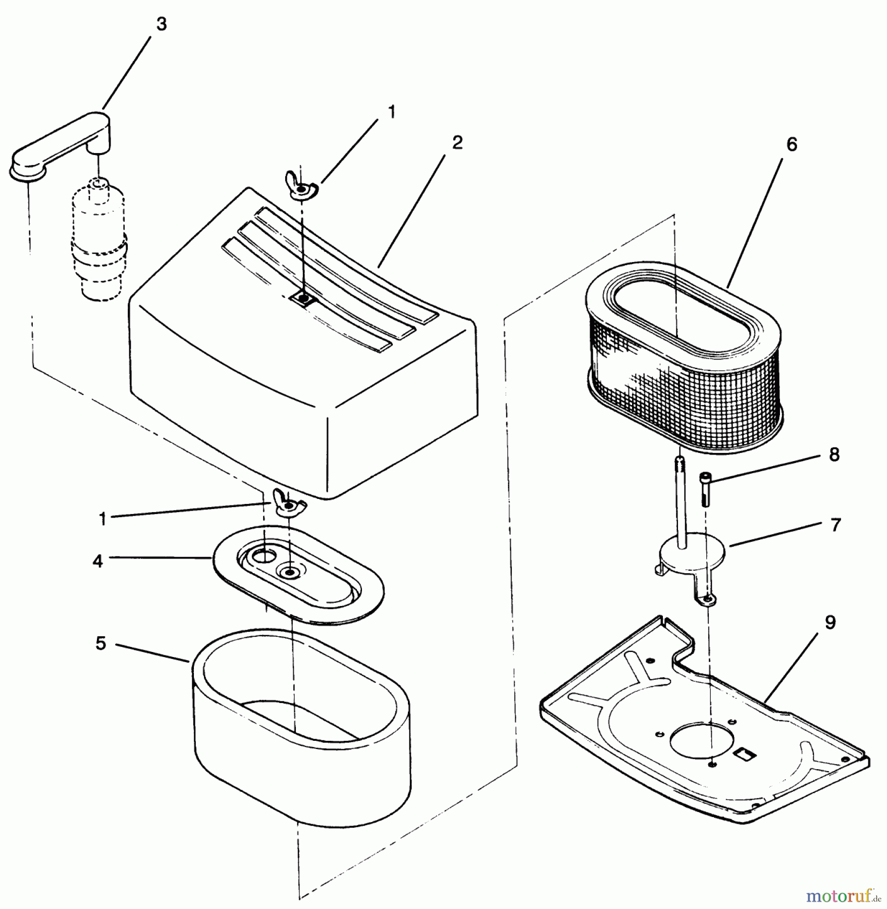 Toro Neu Mowers, Zero-Turn 74041 (616-Z) - Toro 616-Z Tractor, 1993 (39000001-39999999) AIR CLEANER ASSEMBLY