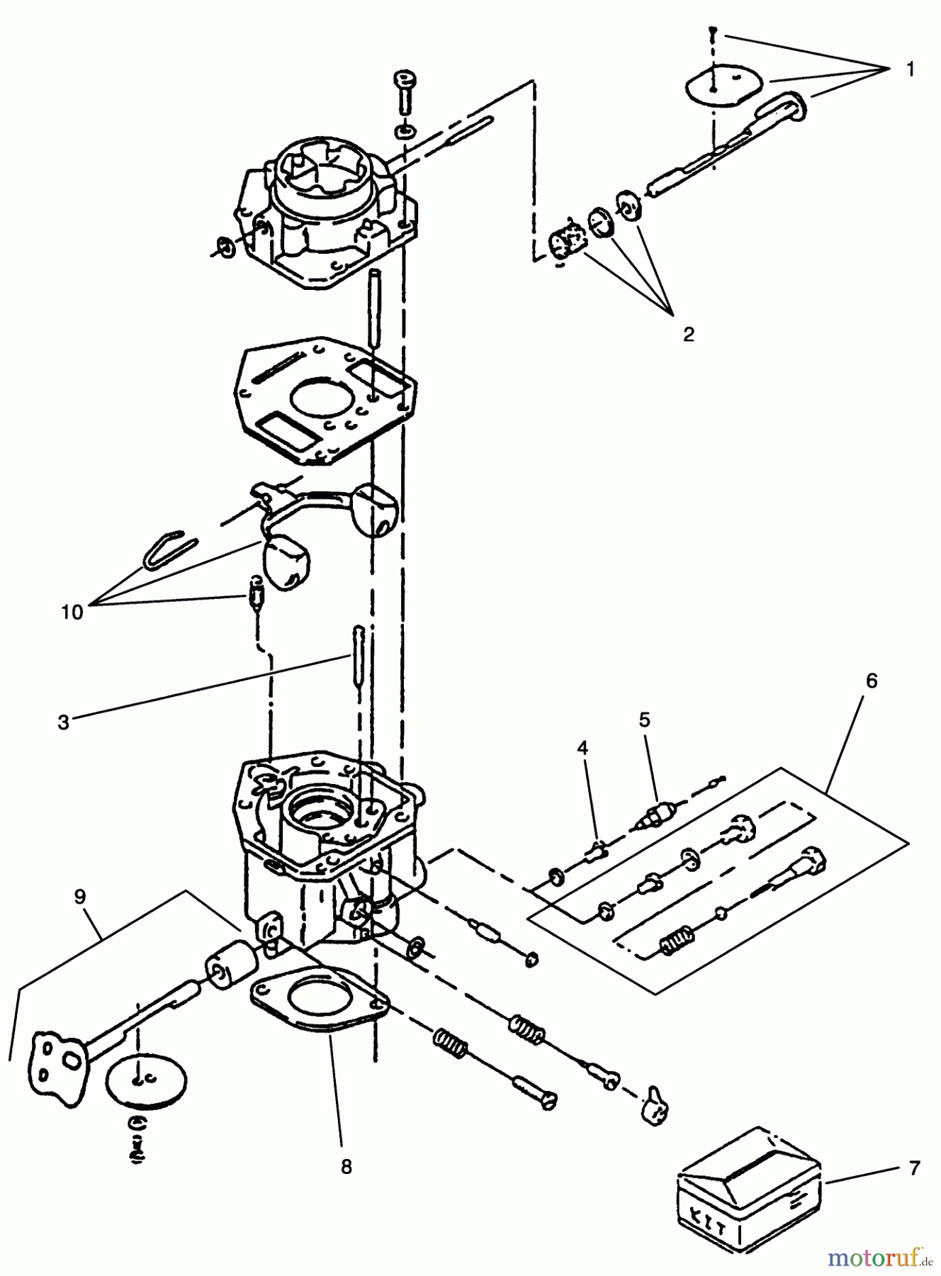 Toro Neu Mowers, Zero-Turn 74041 (616-Z) - Toro 616-Z Tractor, 1993 (39000001-39999999) CARBURETOR COMPONENTS ASSEMBLY