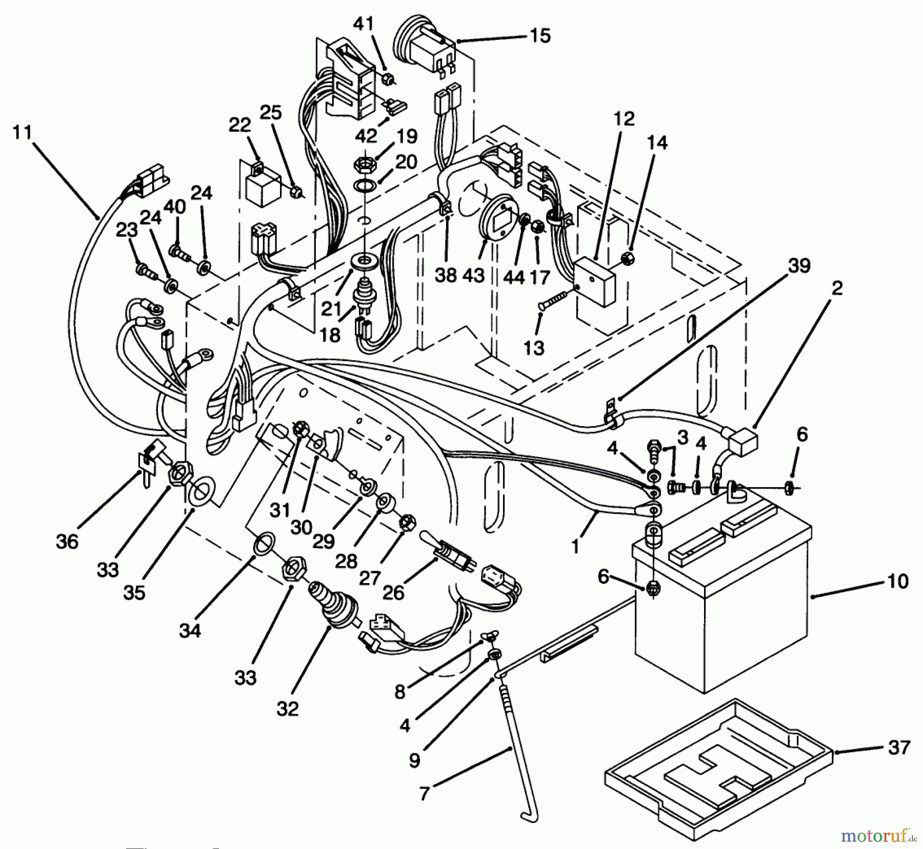 Toro Neu Mowers, Zero-Turn 74041 (616-Z) - Toro 616-Z Tractor, 1993 (39000001-39999999) ELECTRICAL SYSTEM ASSEMBLY