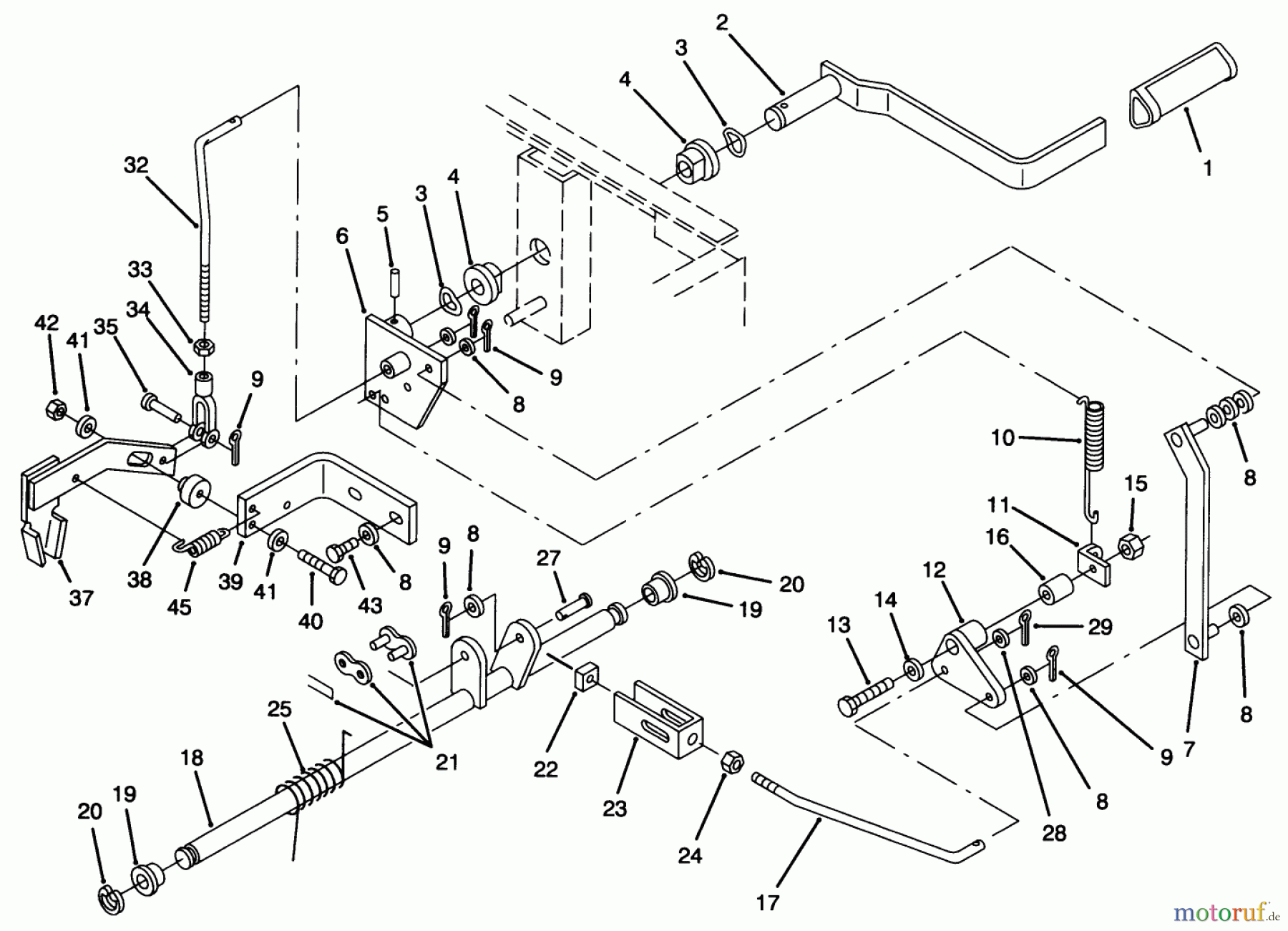 Toro Neu Mowers, Zero-Turn 74041 (616-Z) - Toro 616-Z Tractor, 1993 (39000001-39999999) PARKING BRAKE ASSEMBLY