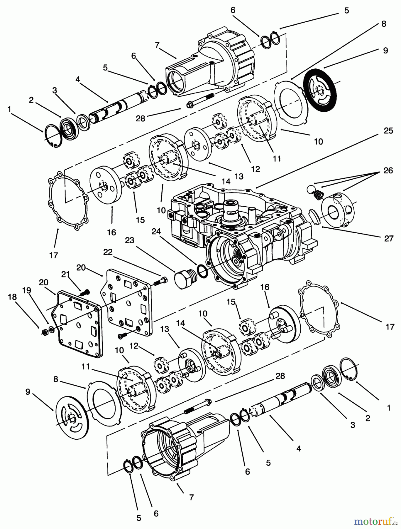 Toro Neu Mowers, Zero-Turn 74041 (616-Z) - Toro 616-Z Tractor, 1993 (39000001-39999999) TRANSMISSION ASSEMBLY EATON MODEL 781-016 #2