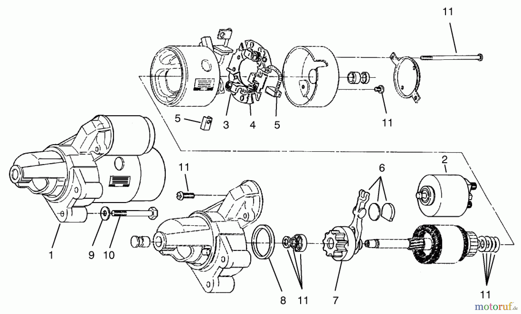 Toro Neu Mowers, Zero-Turn 74041 (616-Z) - Toro 616-Z Tractor, 1994 (49000001-49999999) STARTER ASSEMBLY