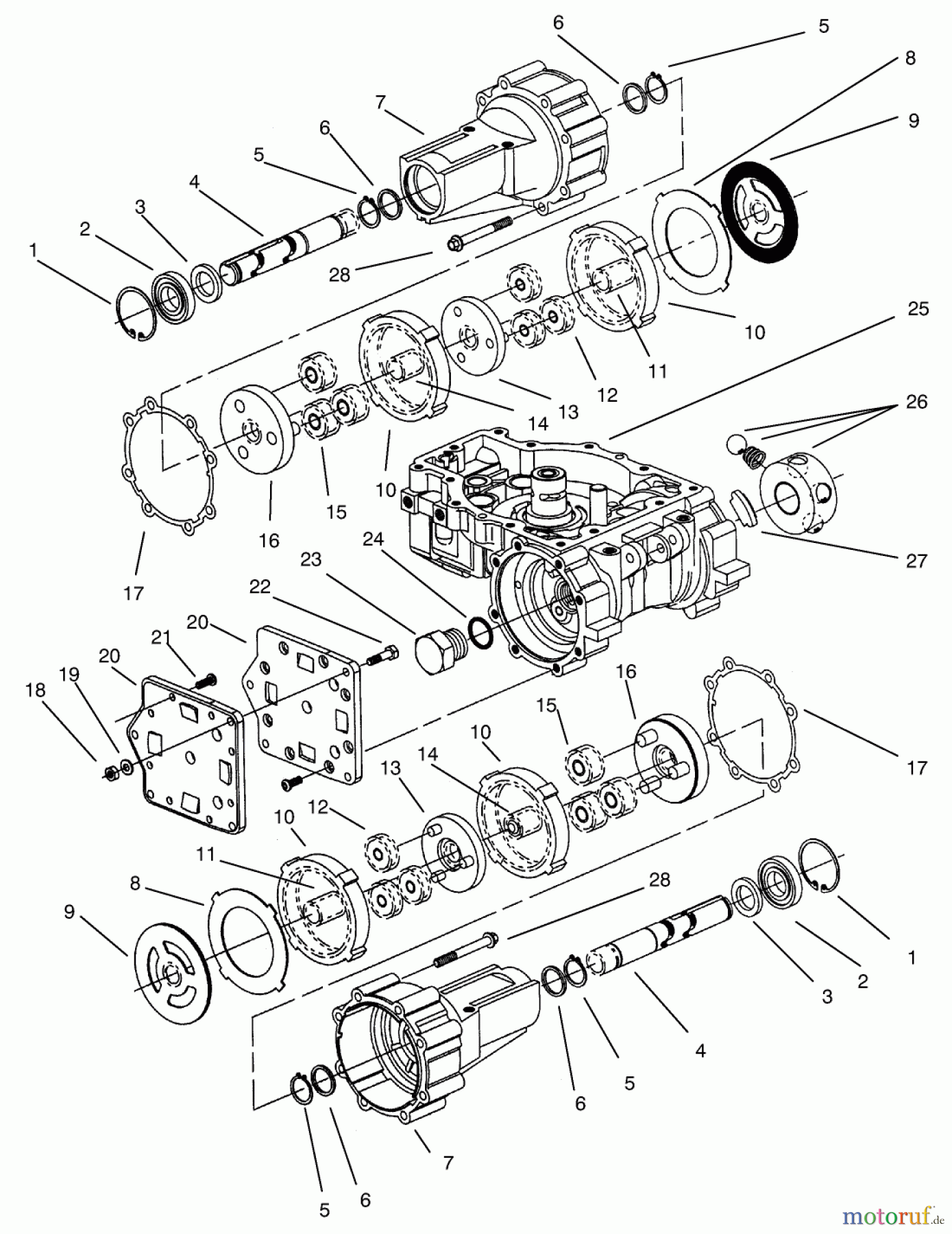 Toro Neu Mowers, Zero-Turn 74120 (616-Z) - Toro 616-Z Tractor, 1994 (490001-499999) TRANSMISSION ASSEMBLY EATON MODEL 781-016 #2