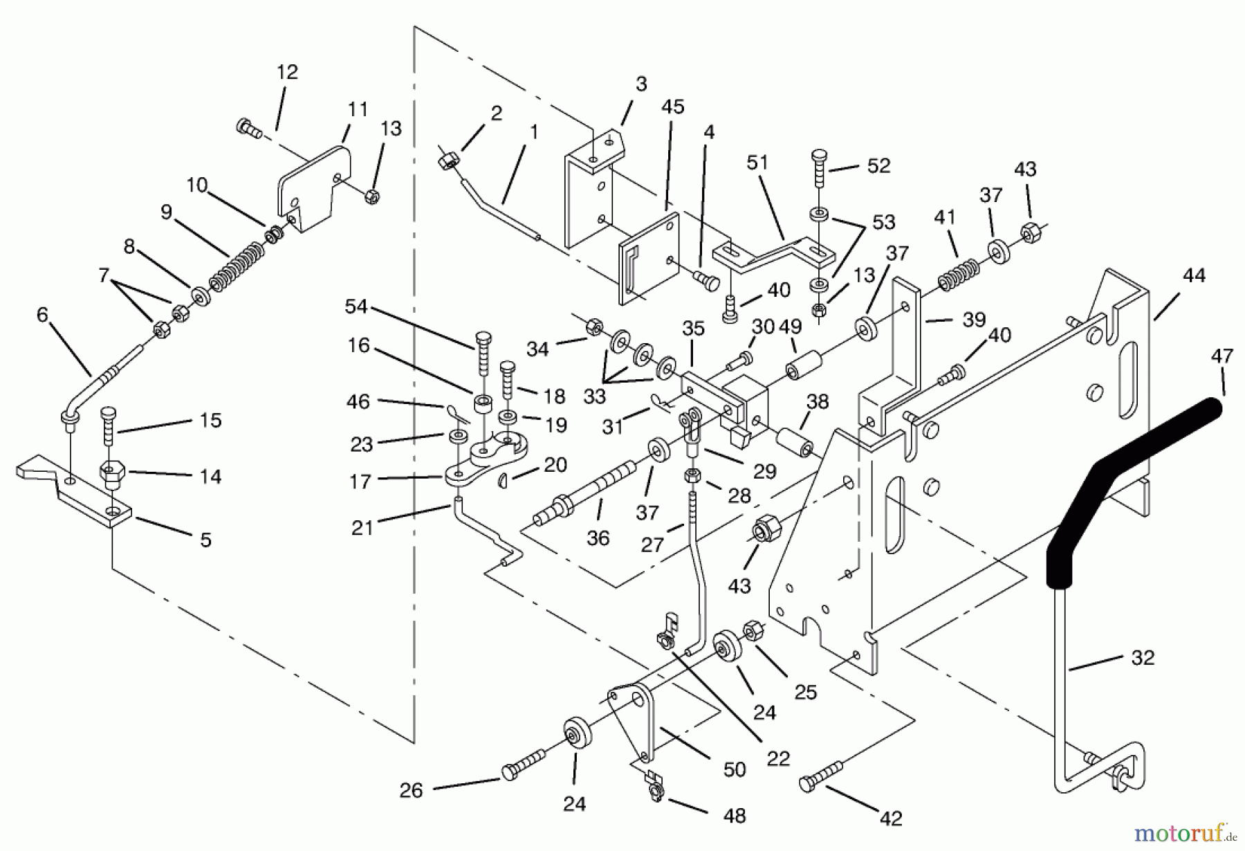  Toro Neu Mowers, Zero-Turn 74120 (616-Z) - Toro 616-Z Tractor, 1994 (490001-499999) TRANSMISSION CONTROLS ASSEMBLY