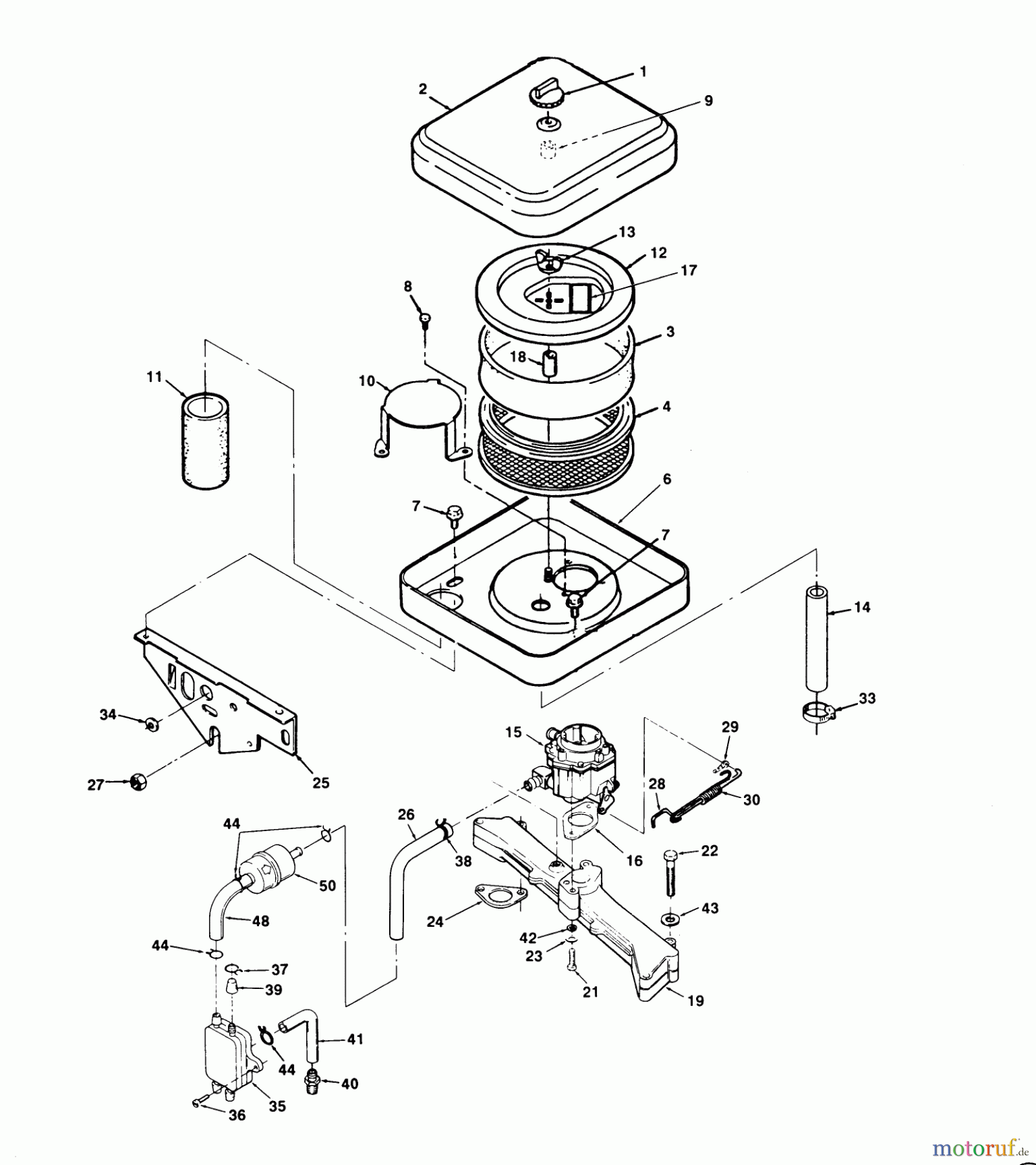 Toro Neu Mowers, Zero-Turn 74140 (724-Z) - Toro 724-Z Tractor, 1993 (39000001-39999999) AIR CLEANER AND CARBURETOR