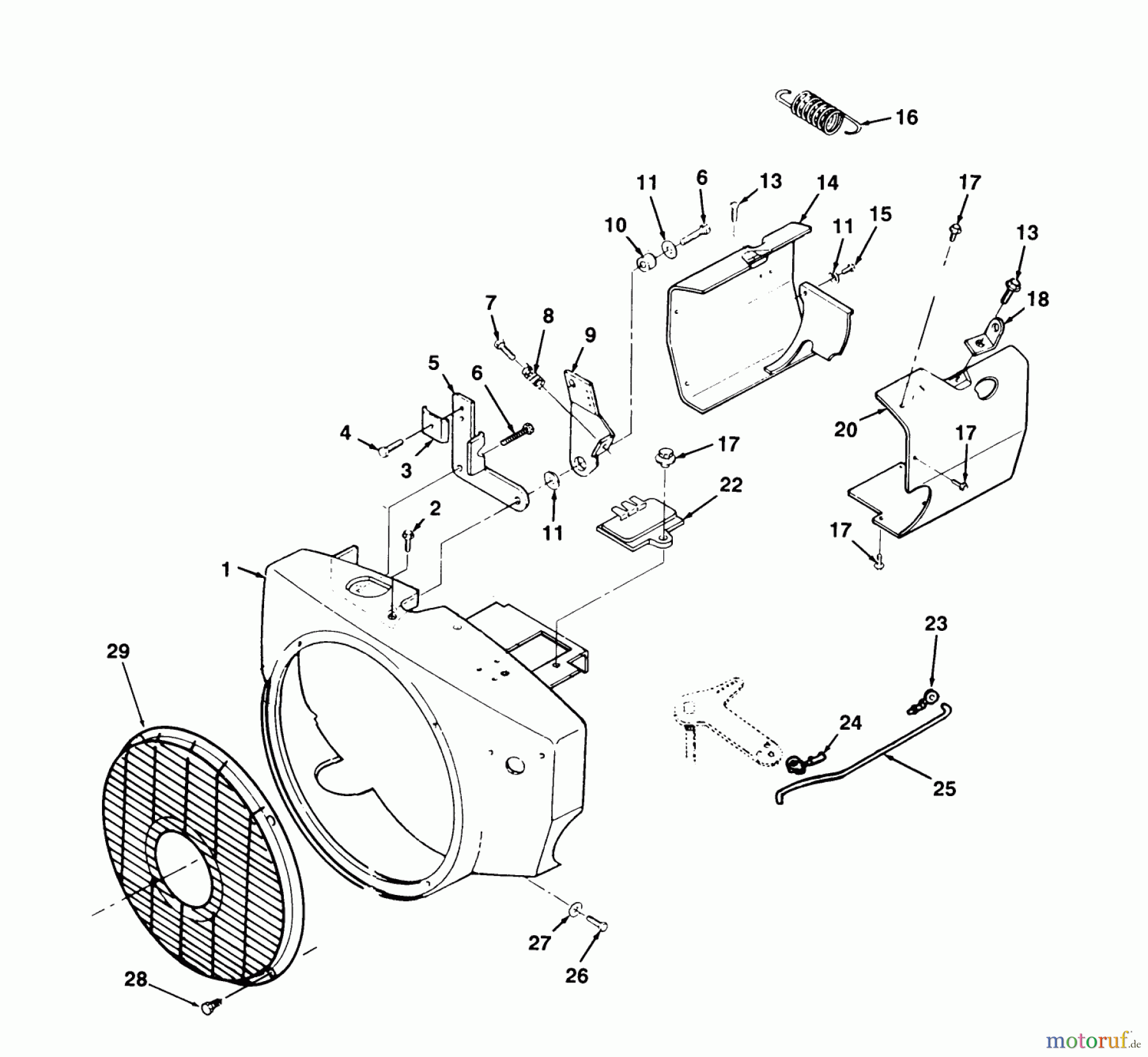 Toro Neu Mowers, Zero-Turn 74140 (724-Z) - Toro 724-Z Tractor, 1993 (39000001-39999999) BLOWER HOUSING ASSEMBLY