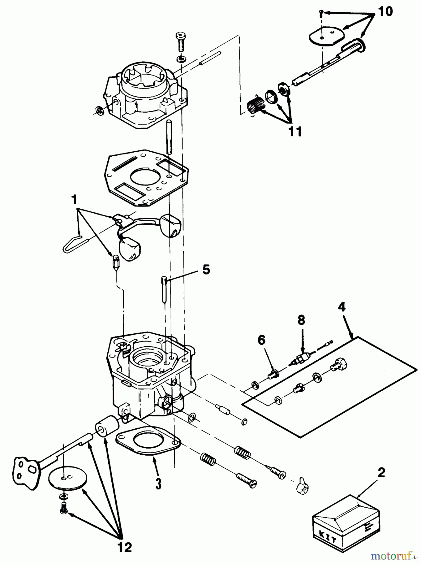 Toro Neu Mowers, Zero-Turn 74140 (724-Z) - Toro 724-Z Tractor, 1994 (49000001-49999999) CARBURETOR COMPONENTS