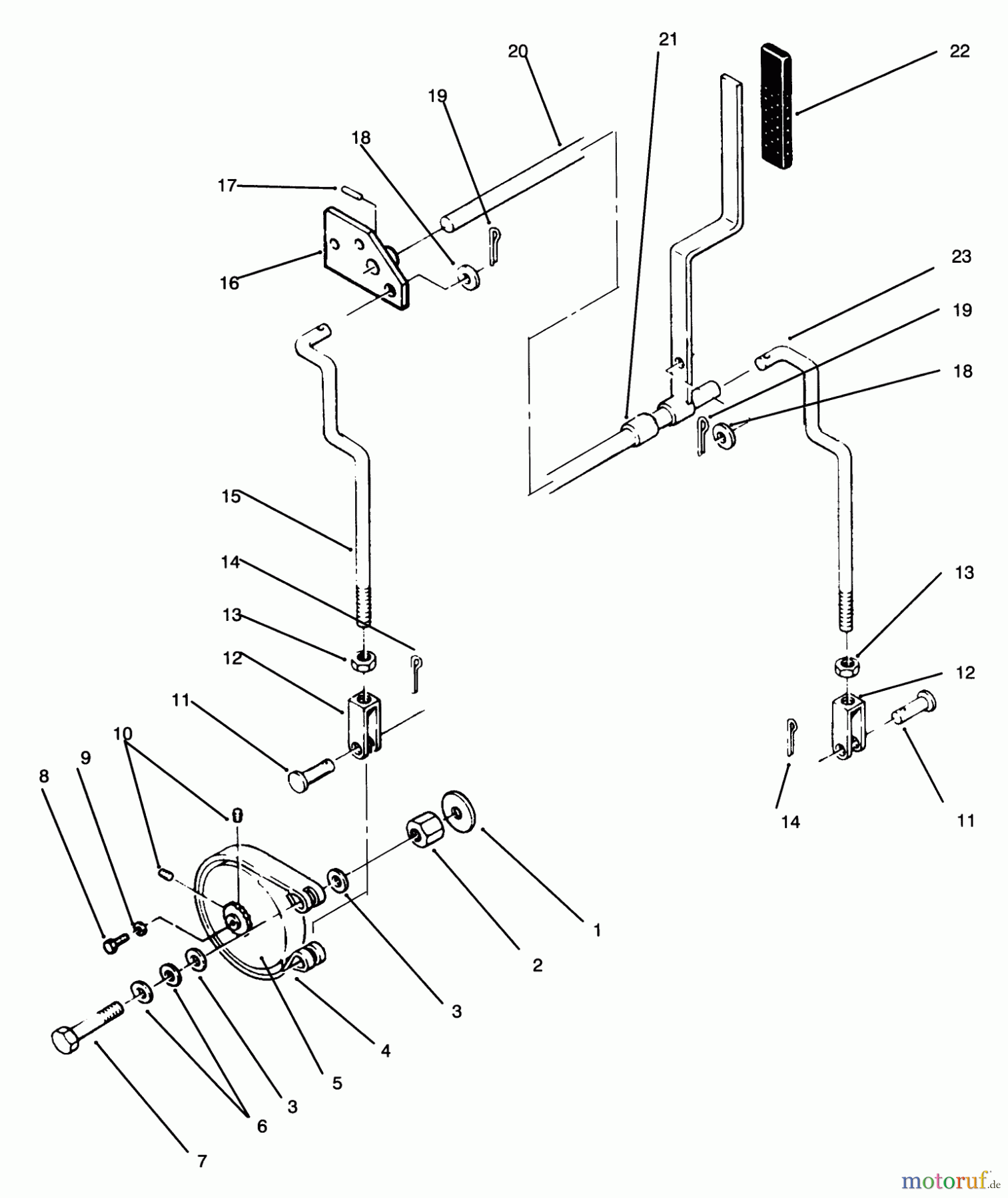  Toro Neu Mowers, Zero-Turn 74140 (724-Z) - Toro 724-Z Tractor, 1994 (49000001-49999999) PARKING BRAKE