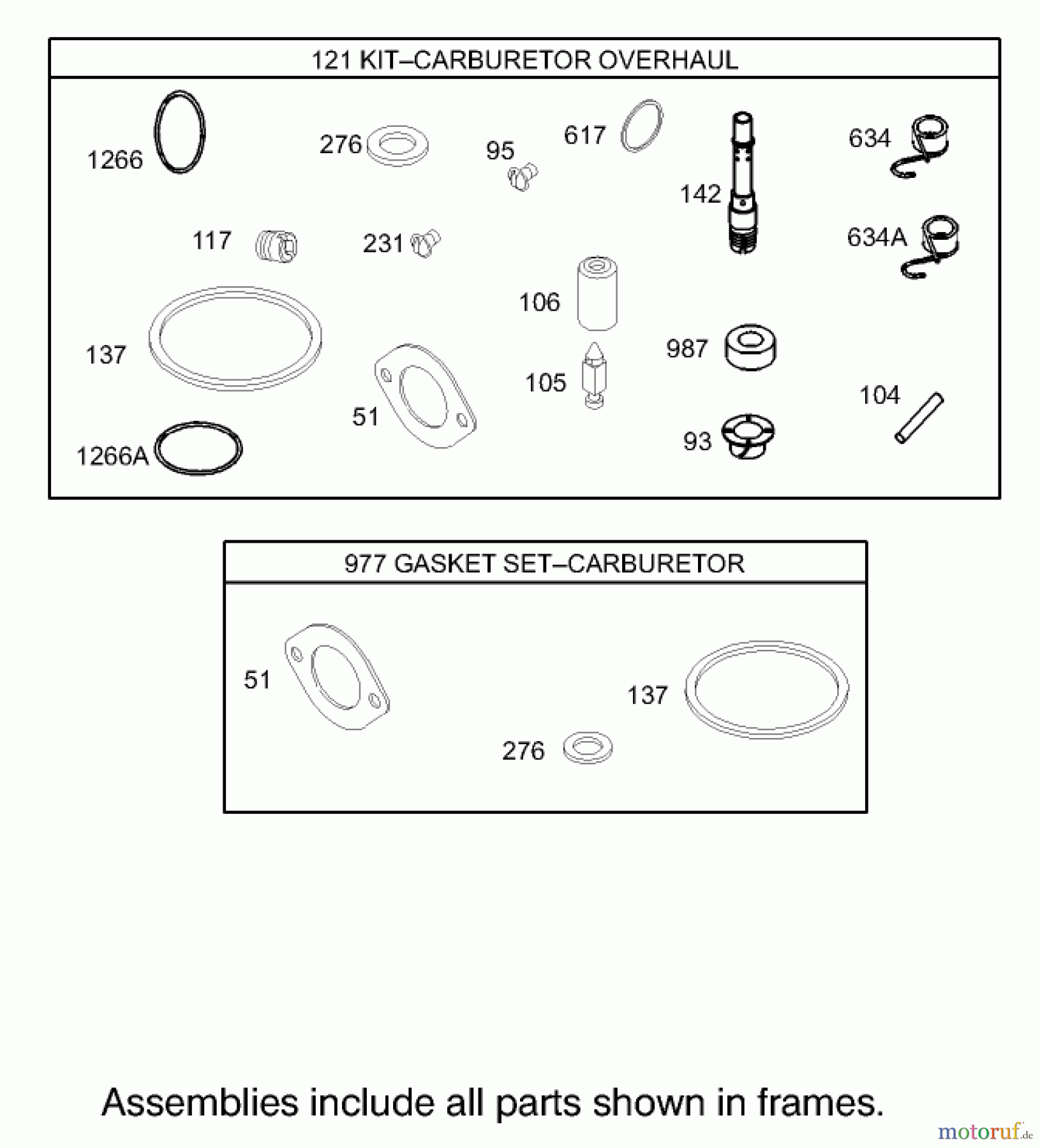 Toro Neu Mowers, Zero-Turn 74301 (14-38Z) - Toro 14-38Z TimeCutter Z Riding Mower, 2004 (240000001-240000893) CARBURETOR OVERHAUL KIT ASSEMBLY BRIGGS AND STRATTON 280H07-0166-E1