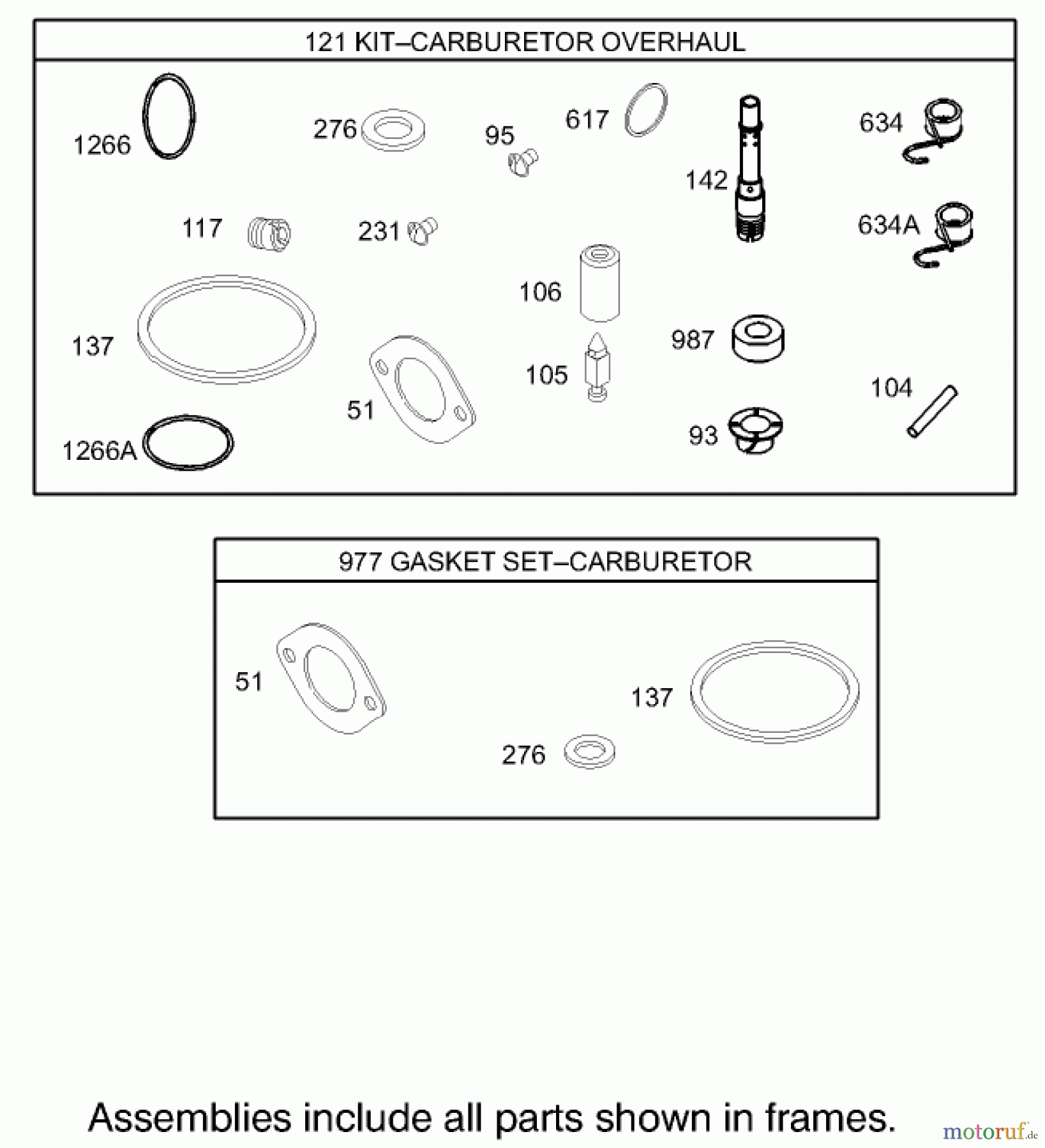 Toro Neu Mowers, Zero-Turn 74325 (16-42Z) - Toro 16-42Z TimeCutter Z Riding Mower, 2003 (230000001-230999999) CARBURETOR OVERHAUL KIT ASSEMBLY ENGINE BRIGGS AND STRATTON MODEL 286H77-0165-E1