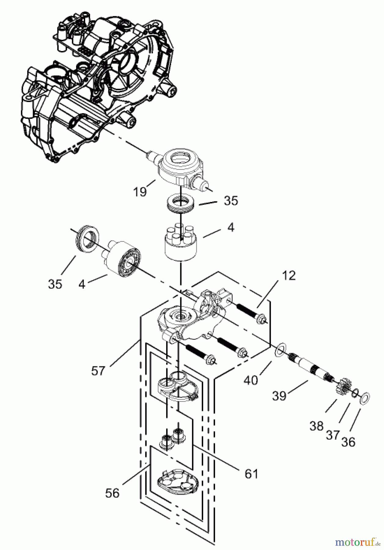 Toro Neu Mowers, Zero-Turn 74325 (16-42Z) - Toro 16-42Z TimeCutter Z Riding Mower, 2003 (230000001-230999999) CYLINDER BLOCK ASSEMBLY LH HYDROSTAT NO. 105-3492